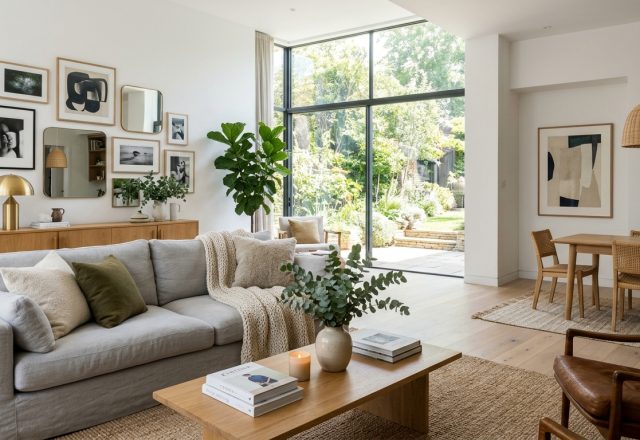 High-end interior design visual depicting small apartment balcony lighting ideas