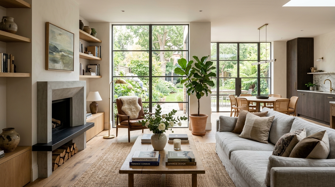 High-end interior design visual depicting small apartment balcony lighting ideas