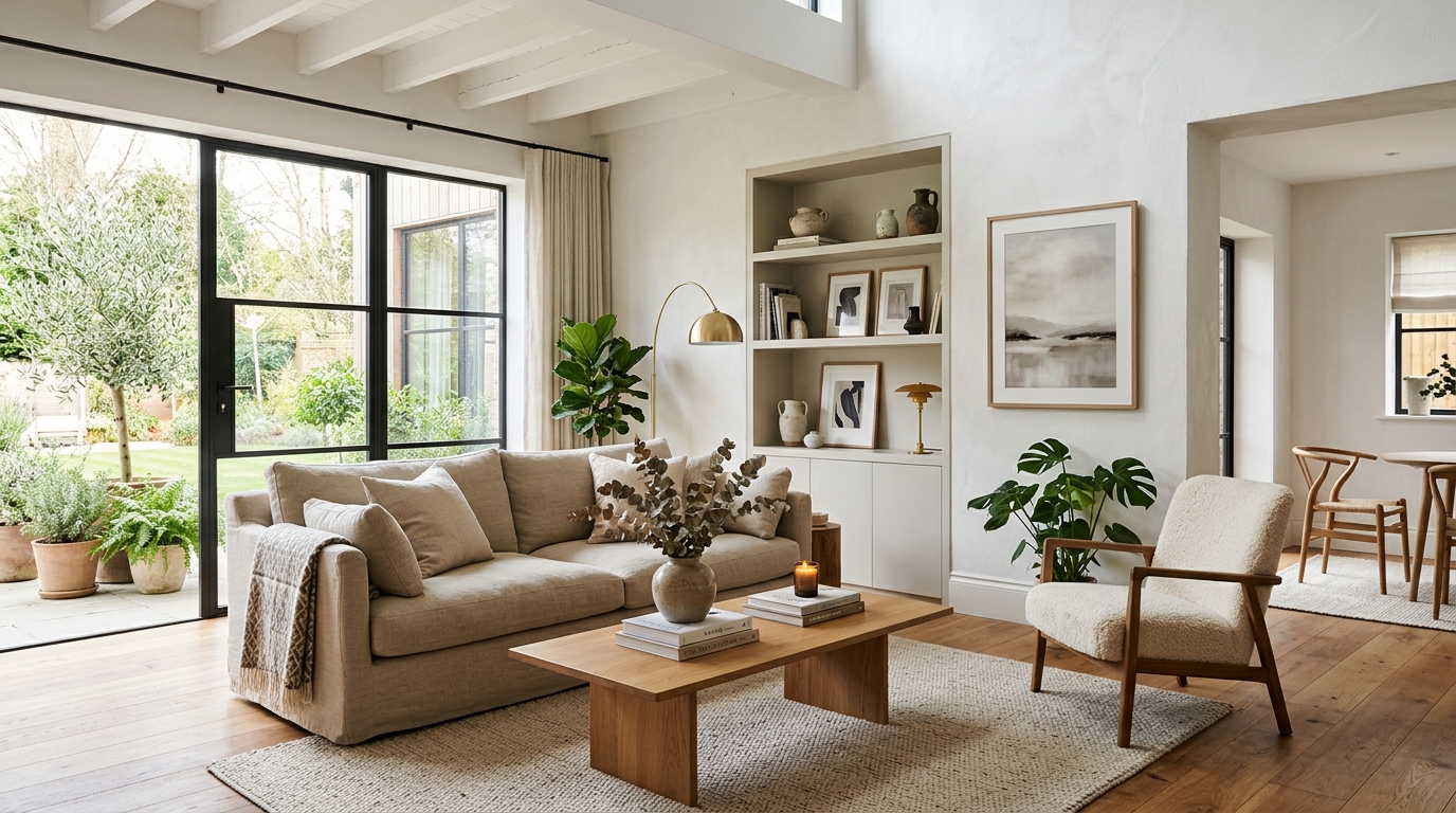 High-end interior design visual depicting small apartment balcony lighting ideas