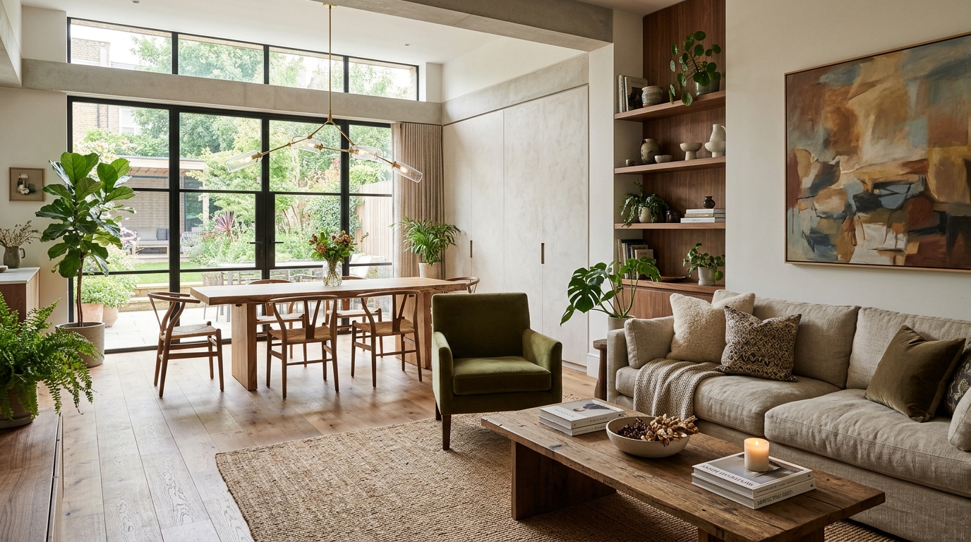 High-end interior design visual depicting small apartment balcony lighting ideas