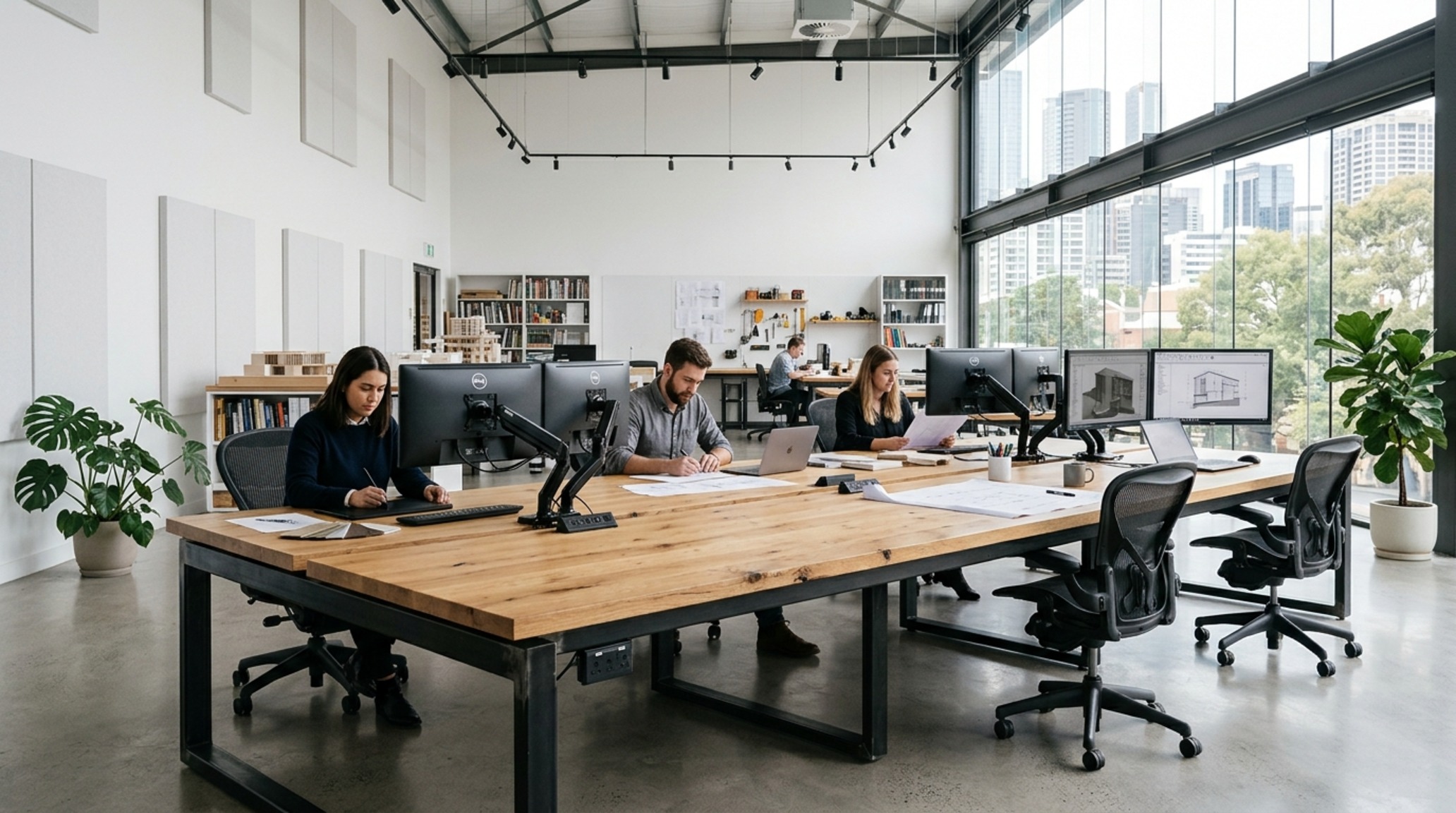 modern architect desks ideas showcasing a cantilevered blackened steel and glass drafting table in a bright open-plan loft studio modern architect desks ideas showcasing a cantilevered blackened steel and glass drafting table in a bright open-plan loft studio