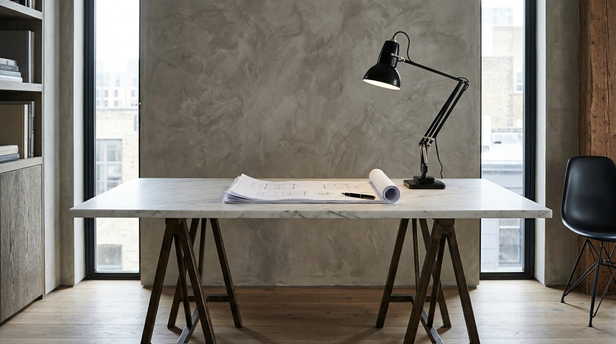 luxury architect desks textures with a white marble desktop supported by industrial-inspired brushed bronze trestle legs luxury architect desks textures with a white marble desktop supported by industrial-inspired brushed bronze trestle legs