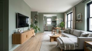 Architectural Color Drenching: Scaling The Sage Green And Slate Blue Gradient For Small Living Spaces – Visual 4