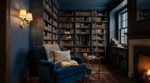 Architectural Indigo: Engineering Spatial Depth Through Color Drenching And Structural Geometry – Visual 2