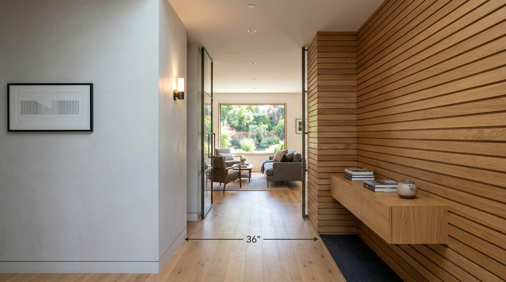 A clean, modern home office with built-in fluted wood cabinetry and Benjamin Moore Swiss Coffee walls for a timeless look. A clean, modern home office with built-in fluted wood cabinetry and Benjamin Moore Swiss Coffee walls for a timeless look.