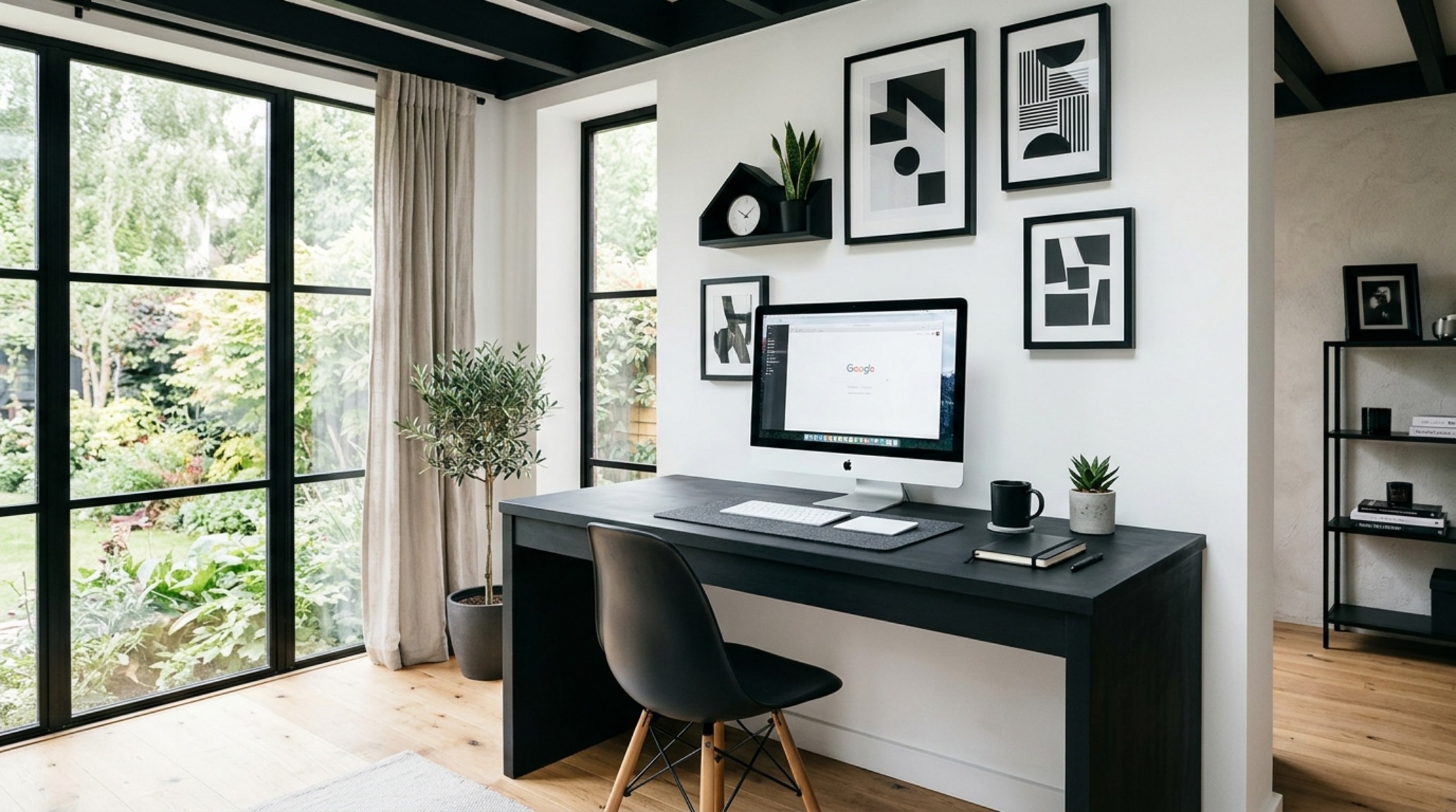 Deep-toned matte charcoal desk in a home office, demonstrating how dark chalk paint acts as a tectonic anchor in a bright space. Deep-toned matte charcoal desk in a home office, demonstrating how dark chalk paint acts as a tectonic anchor in a bright space.