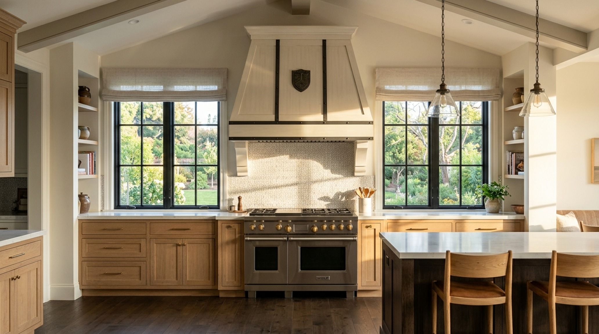 transitional style kitchen architecture focusing on a rift-sawn oak pantry with pull-out drawers and magnetic closure systems transitional style kitchen architecture focusing on a rift-sawn oak pantry with pull-out drawers and magnetic closure systems