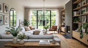 Curated Bookshelf Wealth: Styling Organic Modern Shelves With Bespoke Pigments And 2700K Glow – Visual 2