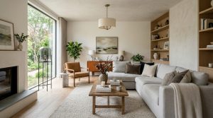 Curated Bookshelf Wealth: Styling Organic Modern Shelves With Bespoke Pigments And 2700K Glow – Visual 3