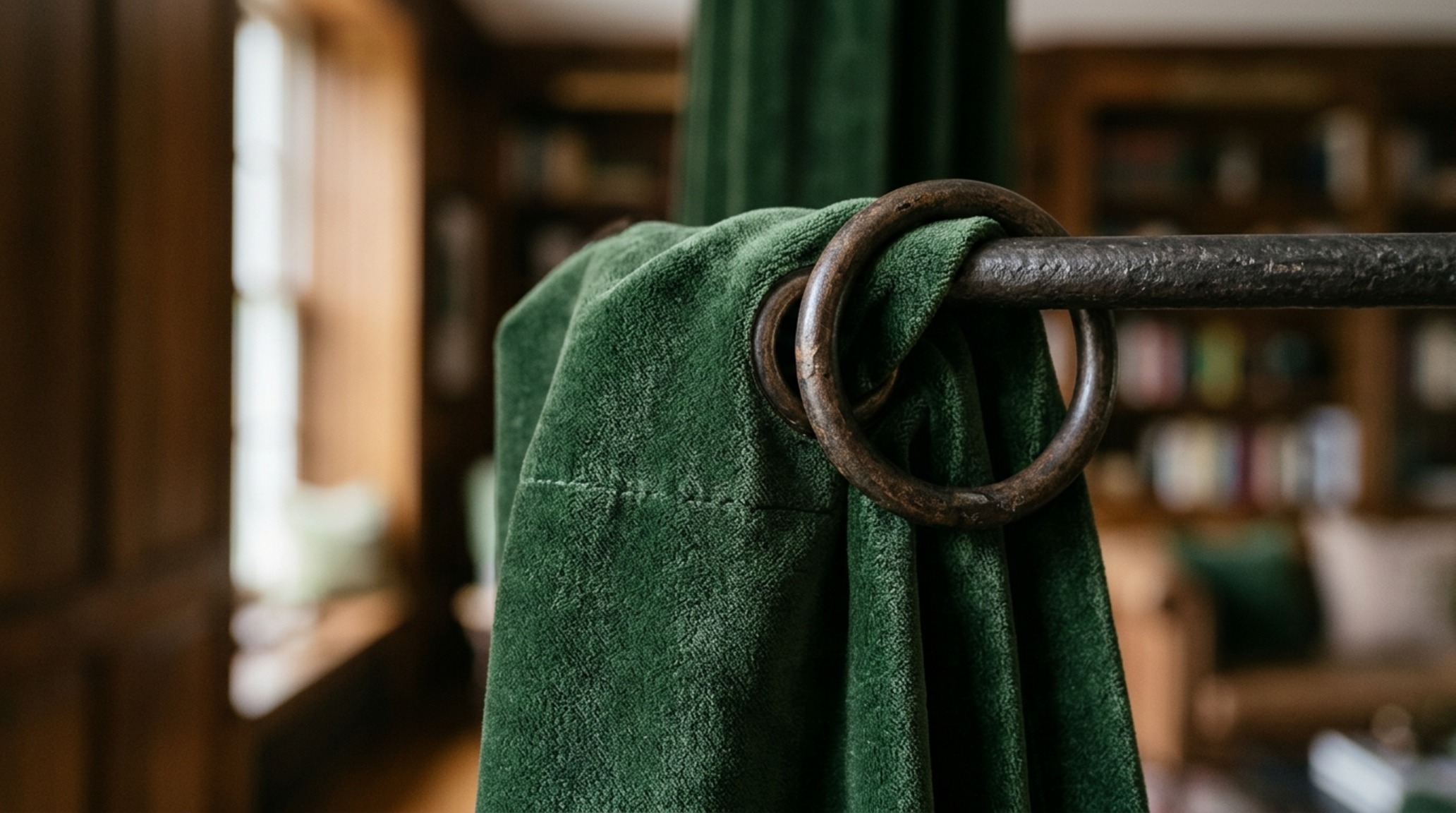 luxury curtain designs for windows textures shown in a close-up detail of cotton velvet with hand-forged bronze hardware and rings. luxury curtain designs for windows textures shown in a close-up detail of cotton velvet with hand-forged bronze hardware and rings.