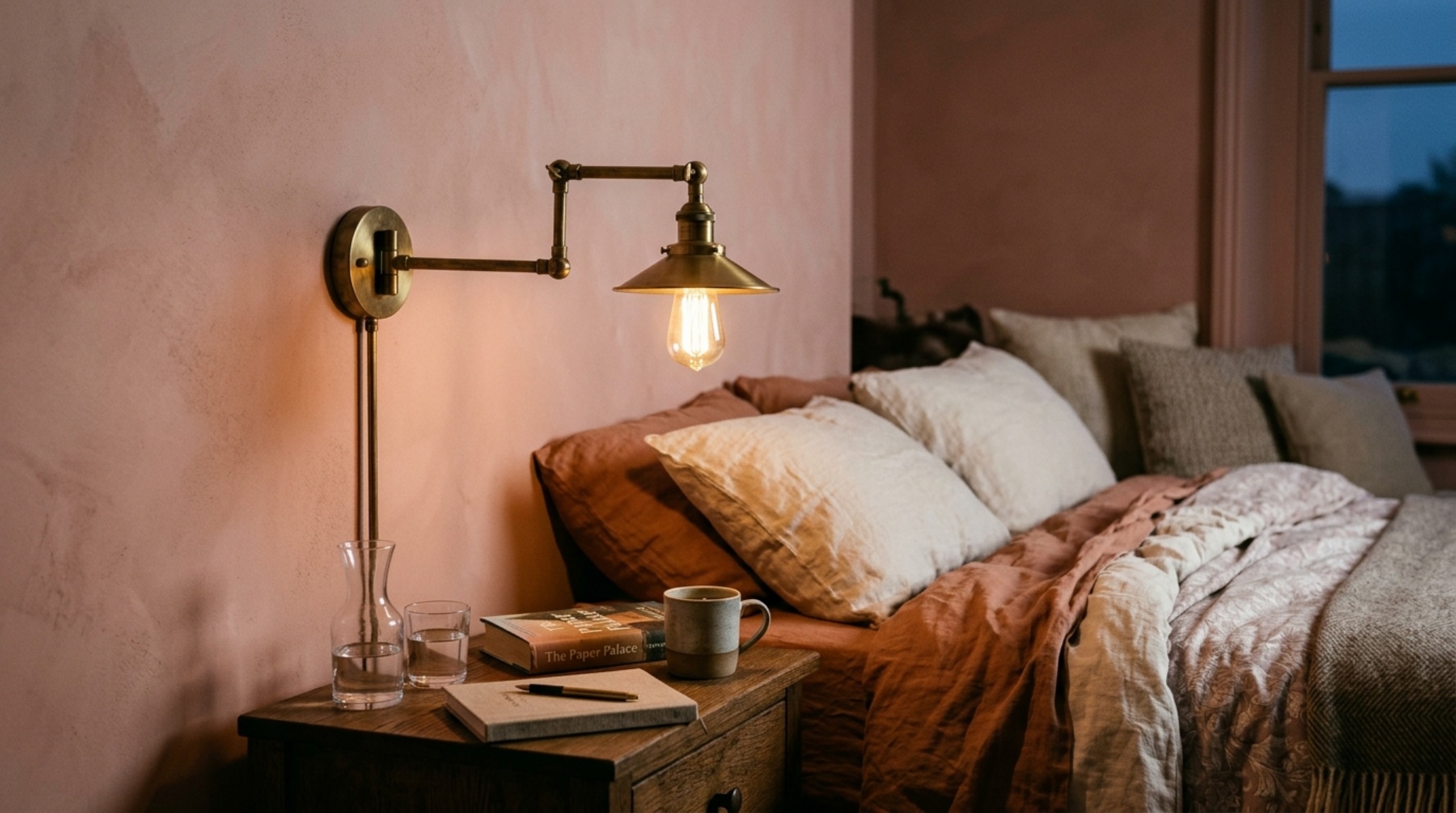 cute bedroom ideas for girls lighting guide illustrated by a warm 2700K brass swing-arm sconce mounted over a headboard with ambient cove lighting along the ceiling. cute bedroom ideas for girls lighting guide illustrated by a warm 2700K brass swing-arm sconce mounted over a headboard with ambient cove lighting along the ceiling.