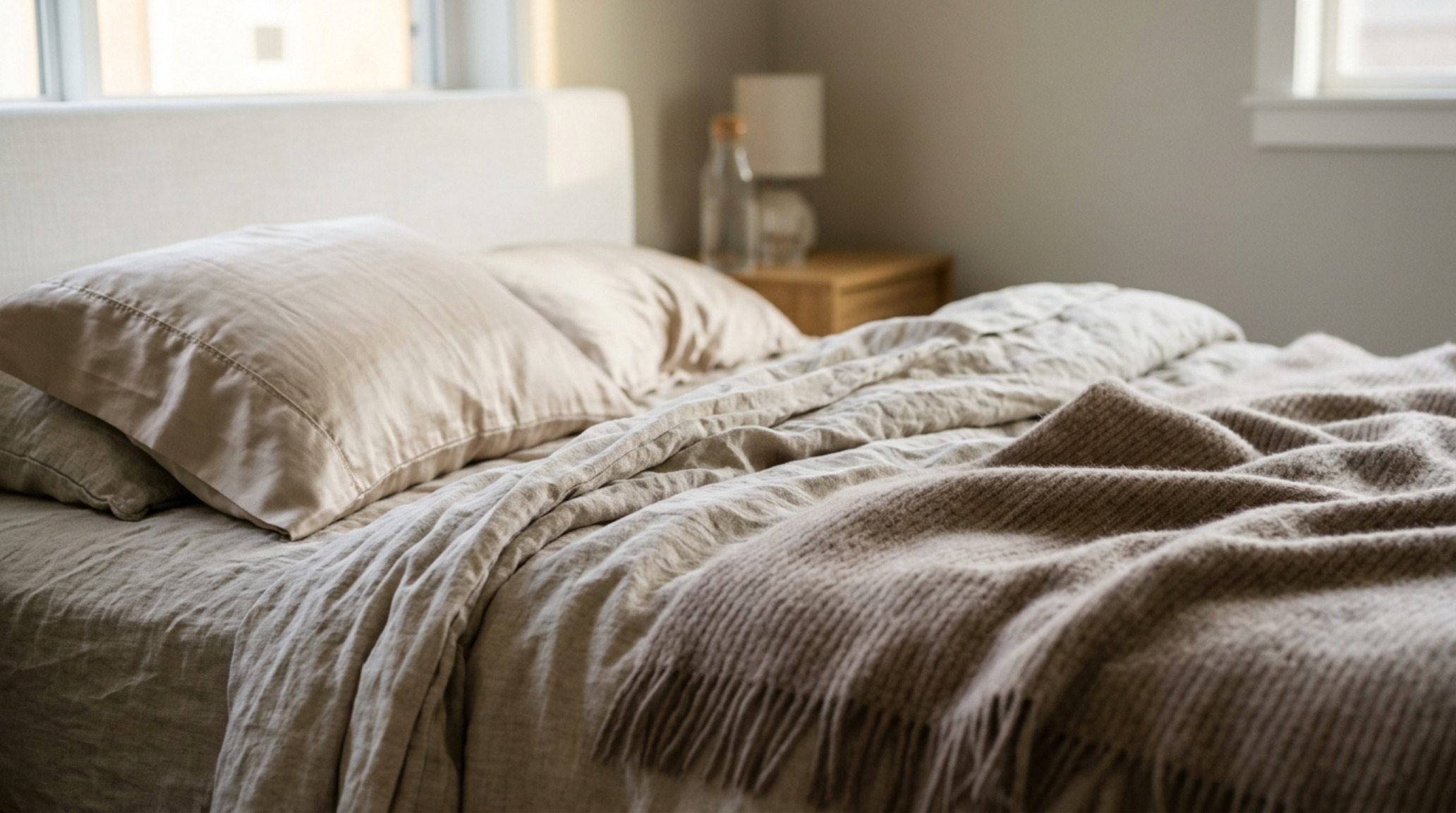 luxury cute bedroom ideas for girls textures featuring a layered bedding arrangement of silk, linen, and chunky knit throws in a sophisticated monochromatic palette. luxury cute bedroom ideas for girls textures featuring a layered bedding arrangement of silk, linen, and chunky knit throws in a sophisticated monochromatic palette.