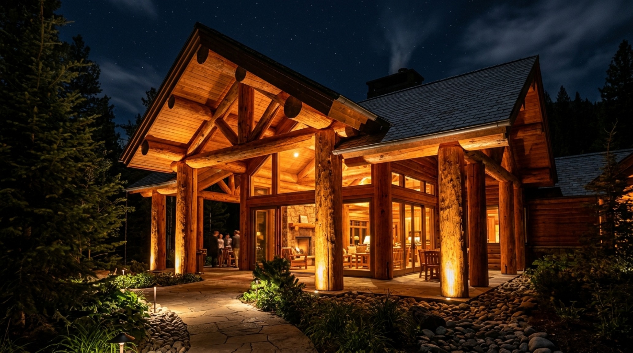 Soft shadow play from directional 3000K spotlights highlighting the natural wood grain and architectural texture of a Sunjoy gazebo. Soft shadow play from directional 3000K spotlights highlighting the natural wood grain and architectural texture of a Sunjoy gazebo.