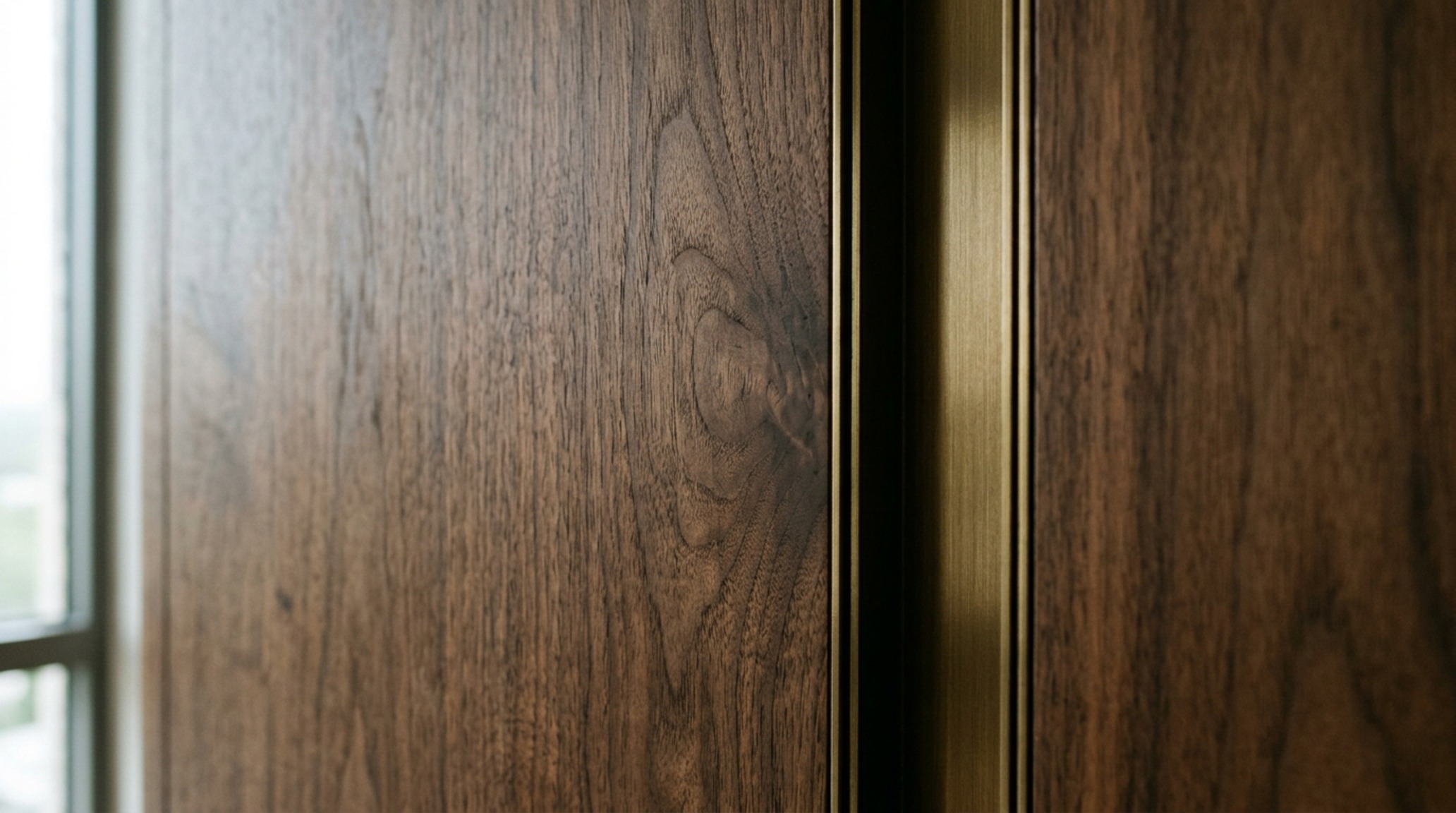 luxury wall panels interior design textures showcasing book-matched walnut panels with recessed brass shadow gaps and tactile grain details. luxury wall panels interior design textures showcasing book-matched walnut panels with recessed brass shadow gaps and tactile grain details.