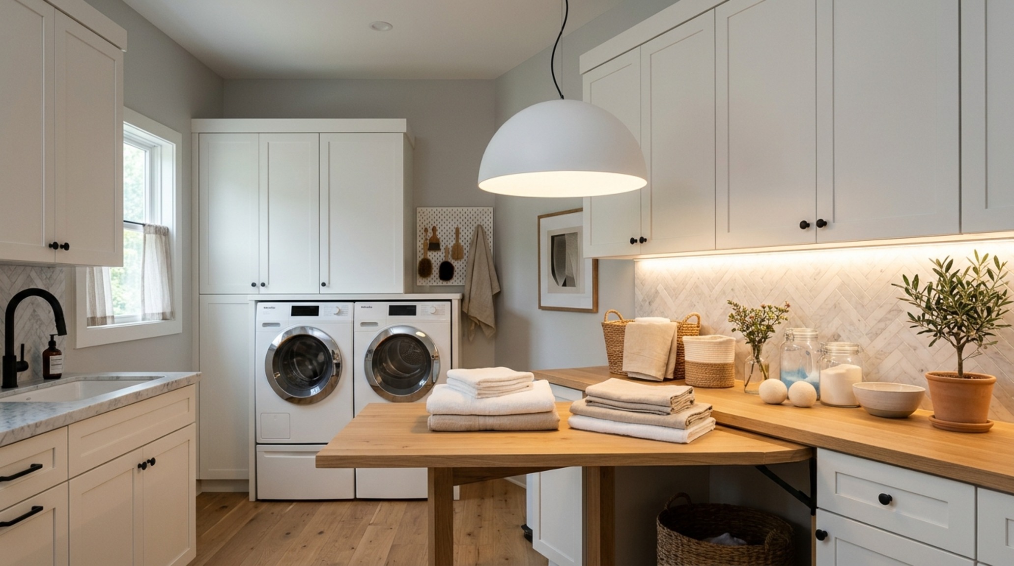 laundry room layout ideas lighting guide illustrating the use of 3000K under-cabinet LED strips and a sculptural 2700K ambient pendant. laundry room layout ideas lighting guide illustrating the use of 3000K under-cabinet LED strips and a sculptural 2700K ambient pendant.