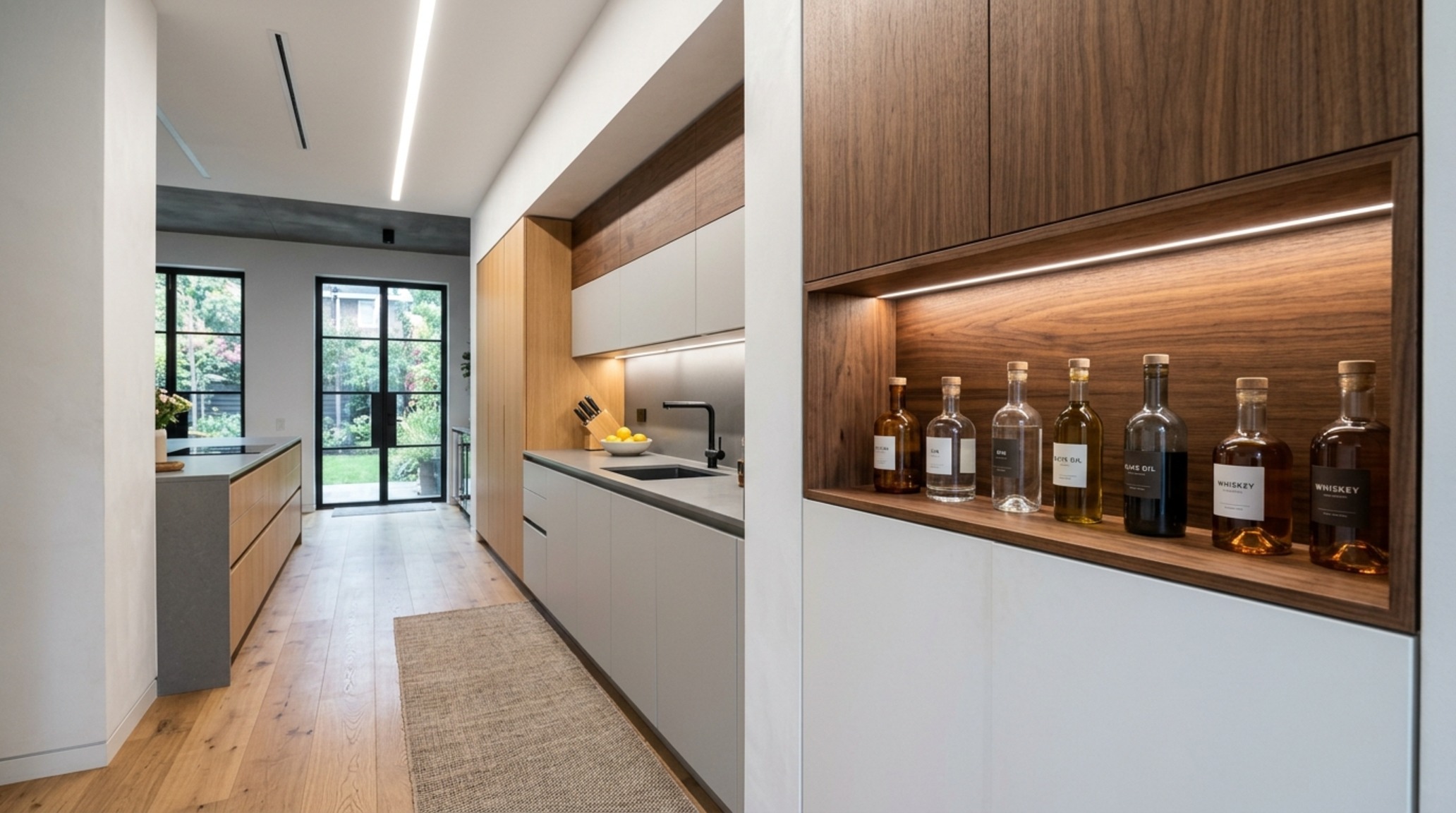 modern modern kitchen wall decor ideas showcasing a recessed architectural niche for oils and spices between 16-inch studs. modern modern kitchen wall decor ideas showcasing a recessed architectural niche for oils and spices between 16-inch studs.