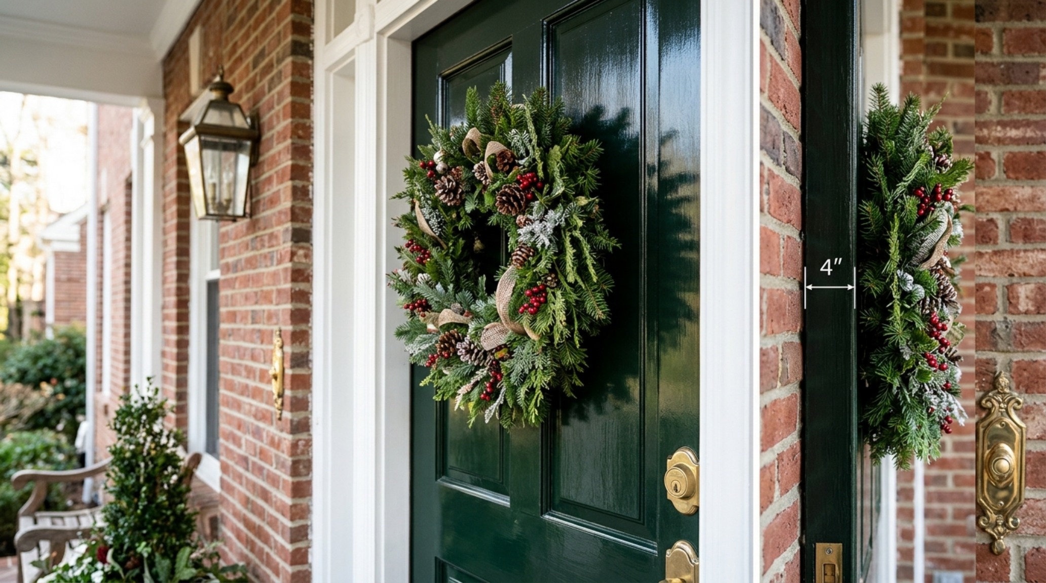 how to decorate christmas wreaths using ergonomic mounting hardware to maintain a flush 4-inch depth profile