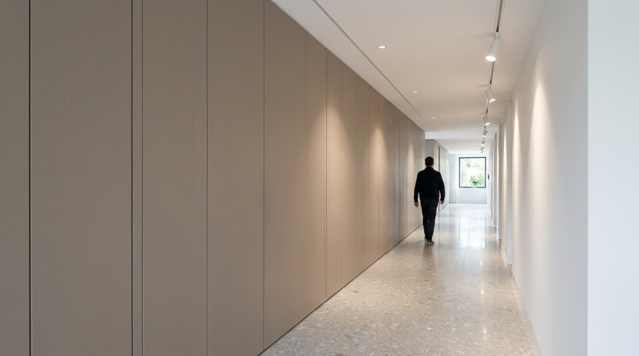 modern wall panels interior design ideas with floor-to-ceiling storage cabinets and touch-latch seamless hardware in a contemporary hallway. modern wall panels interior design ideas with floor-to-ceiling storage cabinets and touch-latch seamless hardware in a contemporary hallway.