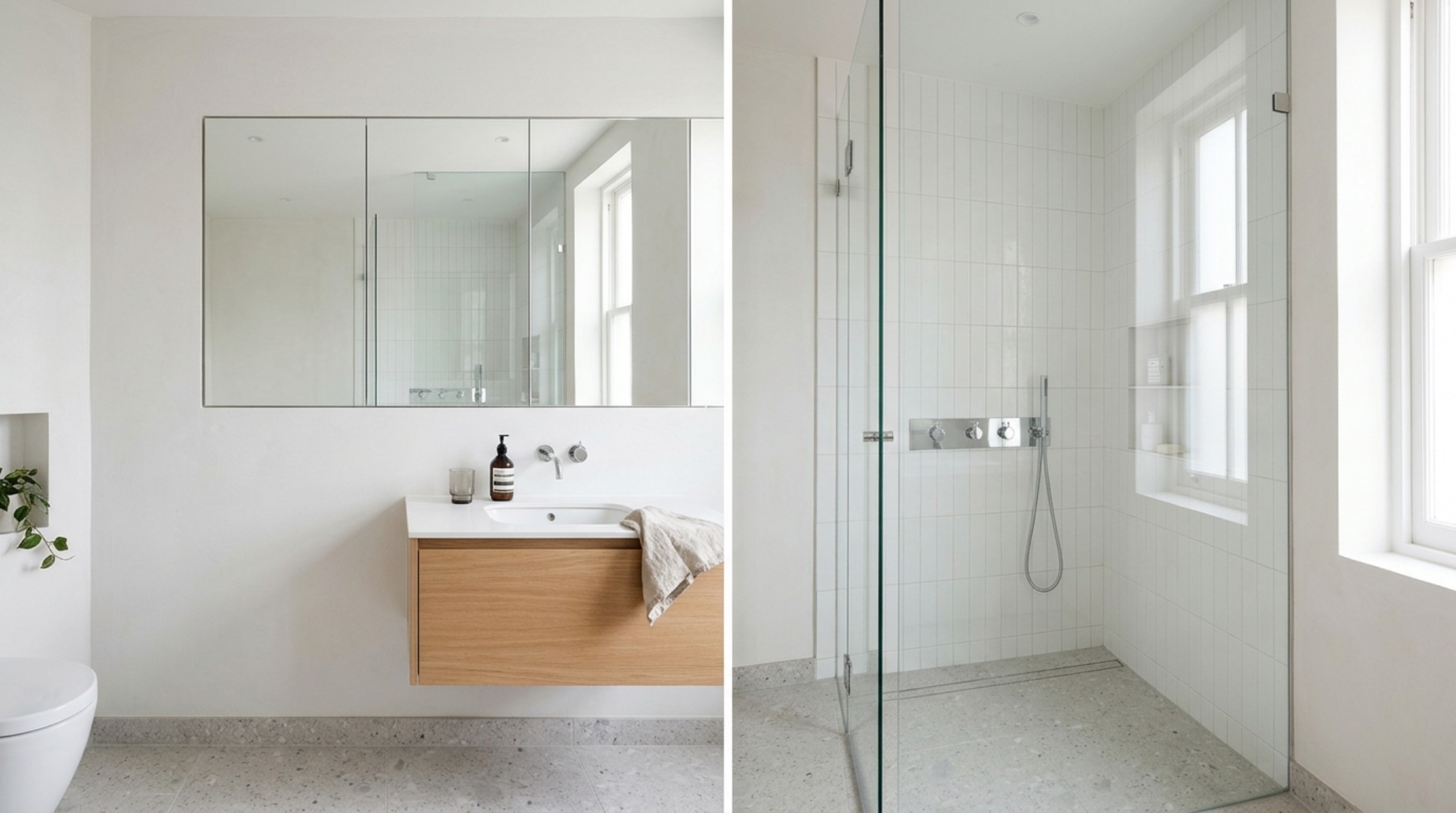 small space interior design ideas for bathrooms using a mirrored wall-to-wall medicine cabinet to reflect light and double the perceived spatial volume small space interior design ideas for bathrooms using a mirrored wall-to-wall medicine cabinet to reflect light and double the perceived spatial volume