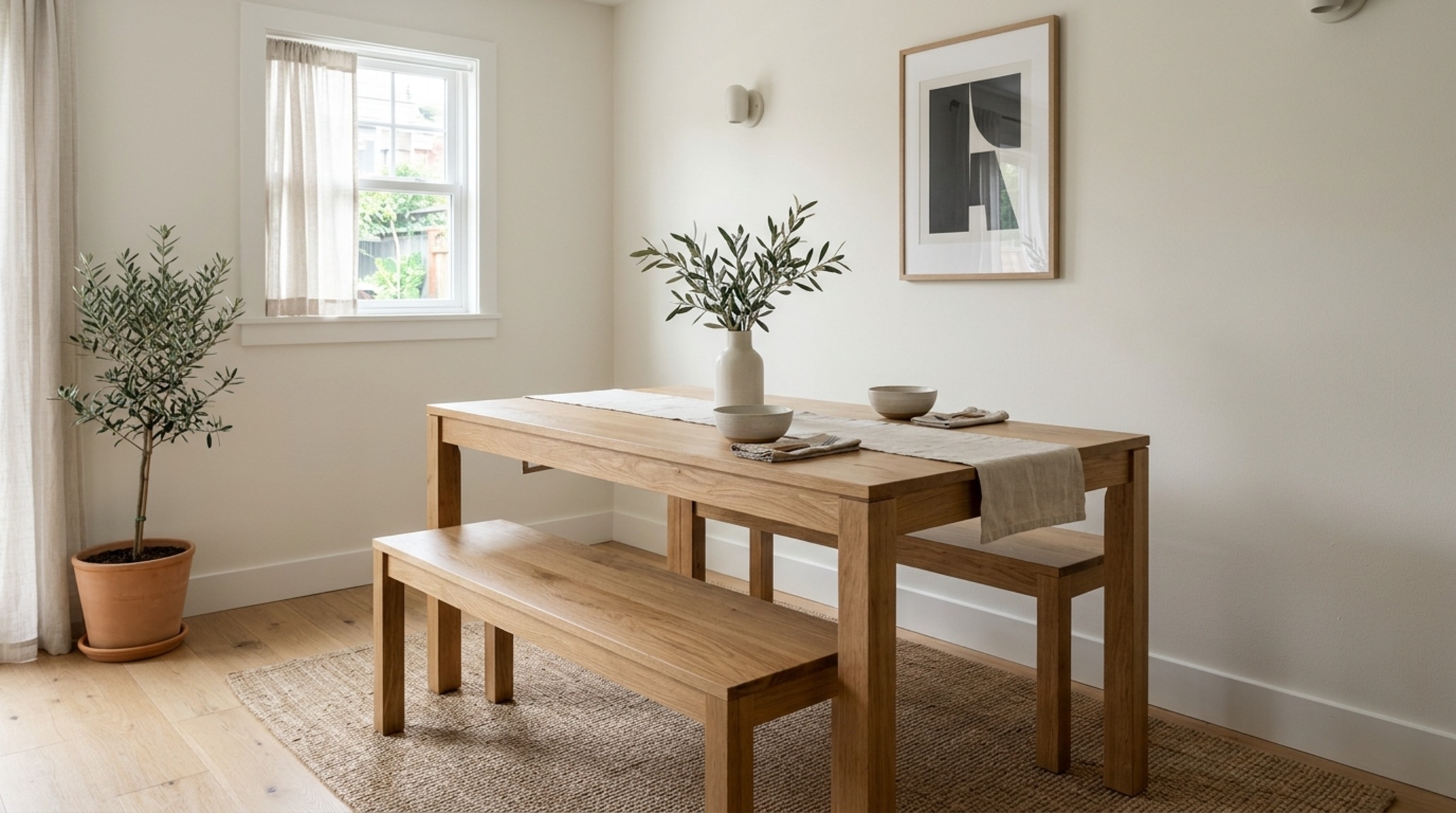 small space best dining sets in a compact studio apartment using a drop-leaf walnut table and transparent acrylic ghost chairs