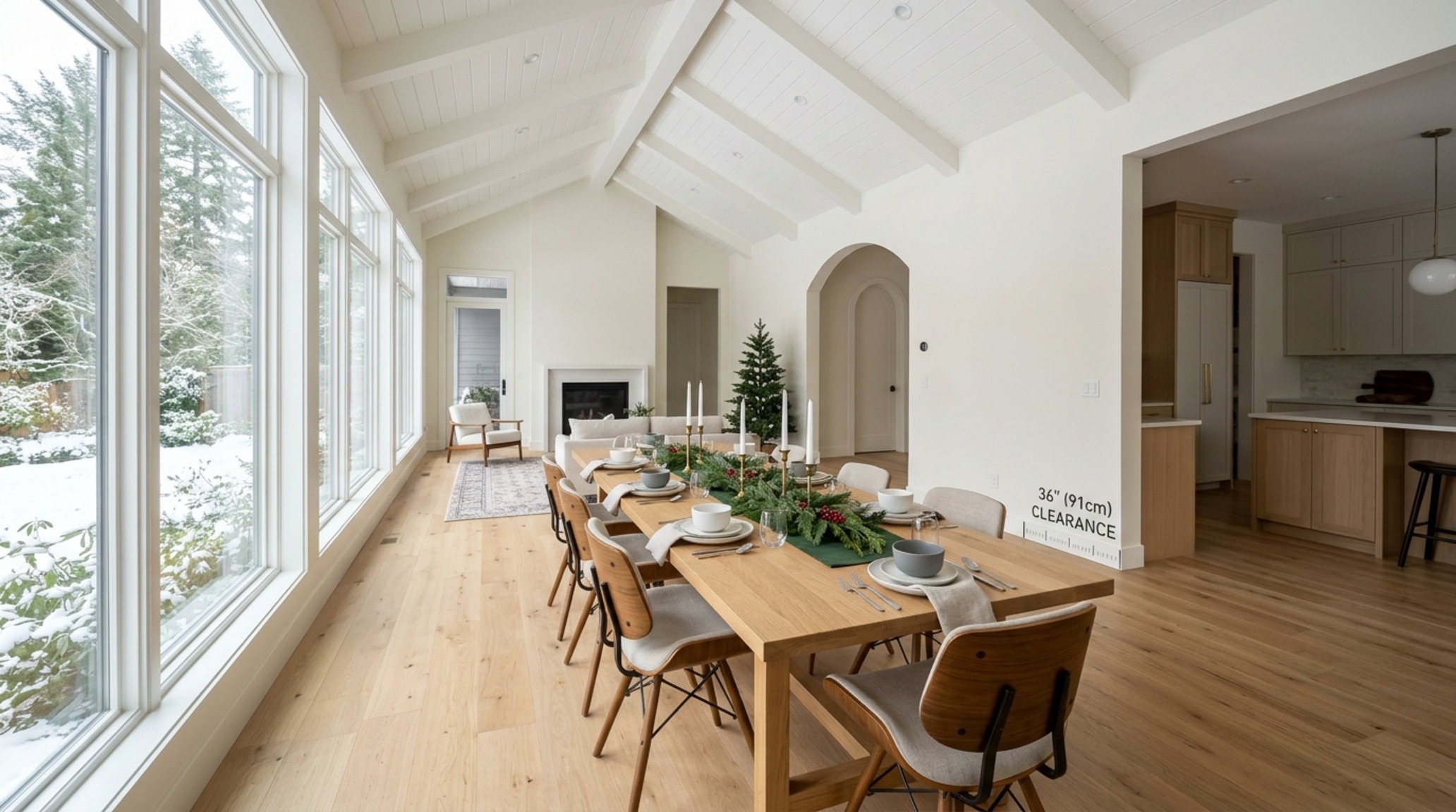 modern table decorations for christmas ideas emphasizing 36-inch architectural clearances around a dining area styled with minimalist organic elements modern table decorations for christmas ideas emphasizing 36-inch architectural clearances around a dining area styled with minimalist organic elements
