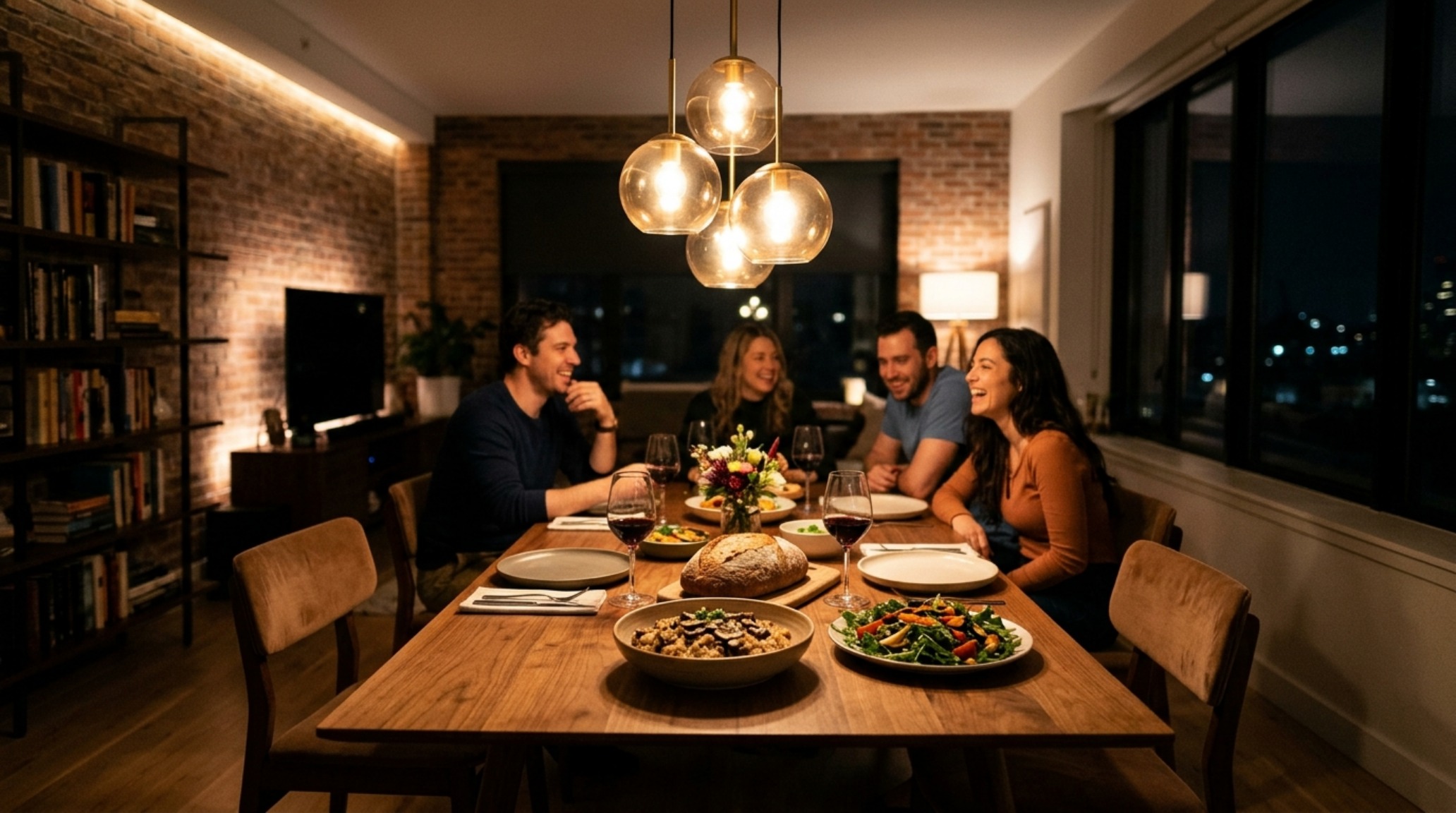 interior design advice lighting guide demonstrating the use of high CRI 92+ recessed lights to highlight the natural grain of a wood dining table. interior design advice lighting guide demonstrating the use of high CRI 92+ recessed lights to highlight the natural grain of a wood dining table.