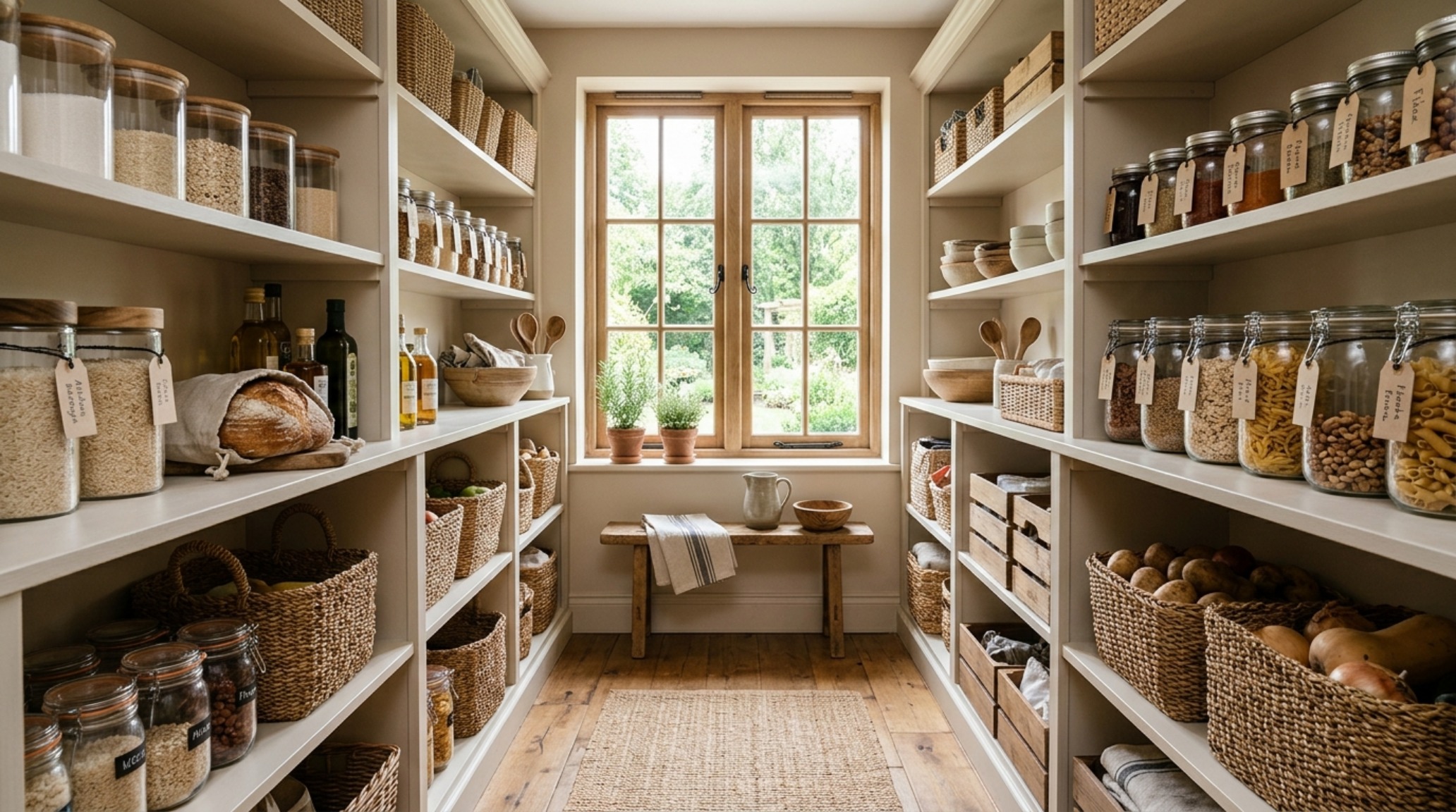 Tactile storage solutions including wicker baskets and leather-bound bins illustrating modern small pantry organization ideas ideas. Tactile storage solutions including wicker baskets and leather-bound bins illustrating modern small pantry organization ideas ideas.