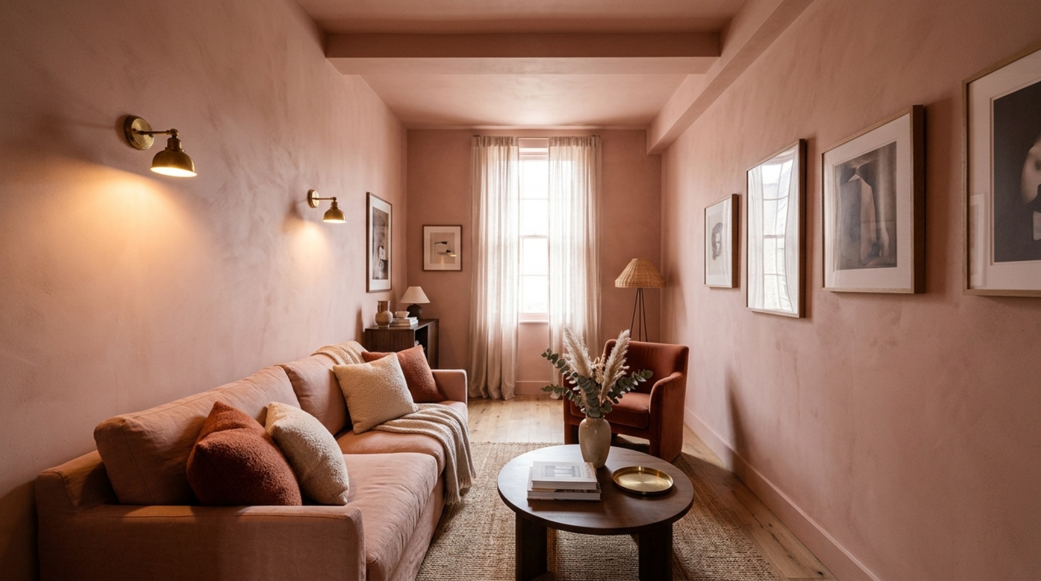 narrow living room color schemes utilizing Farrow & Ball Setting Plaster on walls and ceiling for a cohesive, expansive spatial feel. narrow living room color schemes utilizing Farrow & Ball Setting Plaster on walls and ceiling for a cohesive, expansive spatial feel.