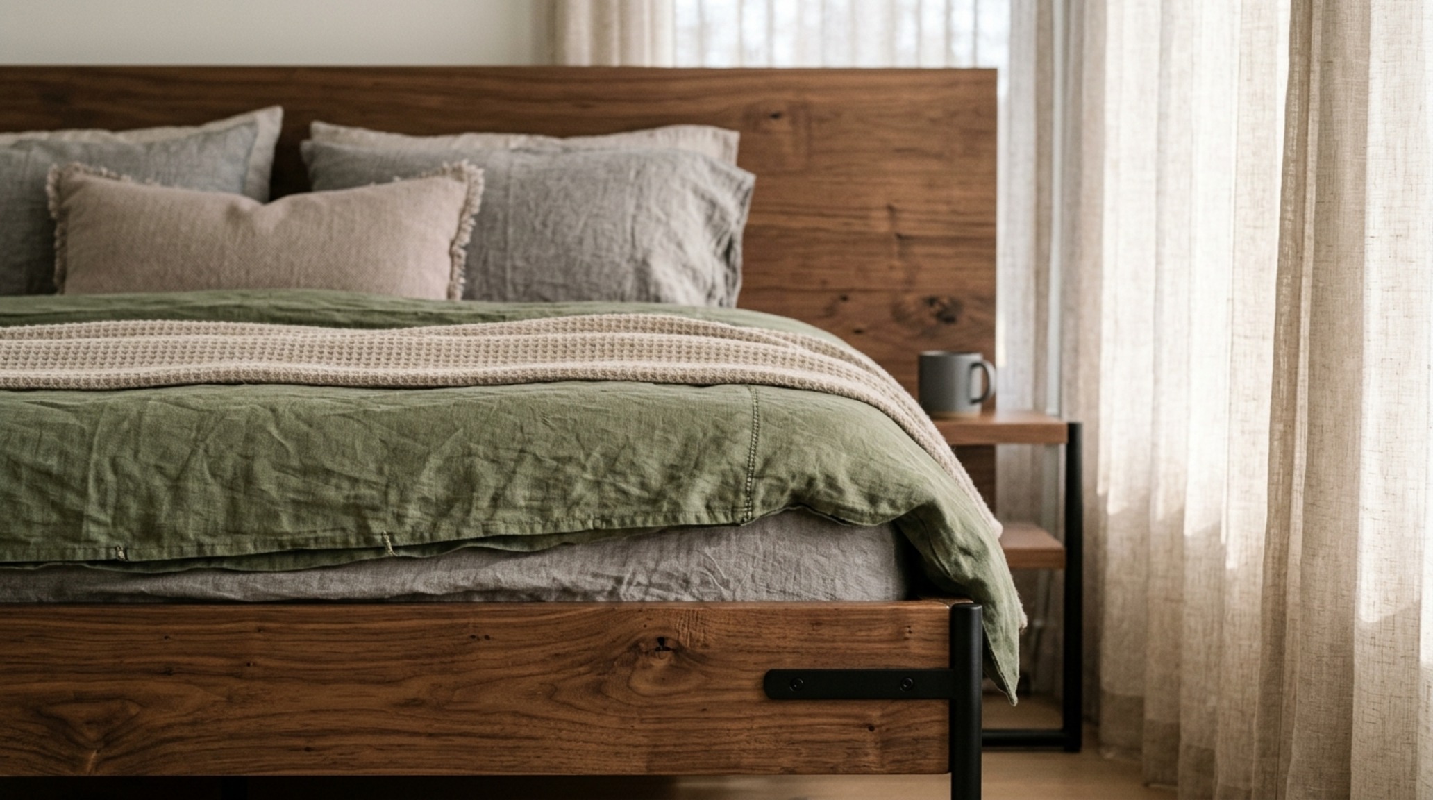 modern teenage bedroom furniture including a low-slung walnut platform bed and a brutalist-inspired concrete bedside table with matte black hardware modern teenage bedroom furniture including a low-slung walnut platform bed and a brutalist-inspired concrete bedside table with matte black hardware