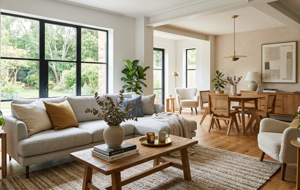 High-end interior design visual depicting small apartment balcony ideas