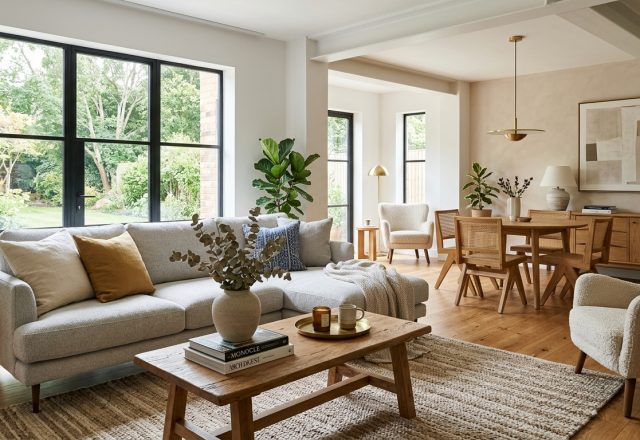 High-end interior design visual depicting small apartment balcony ideas
