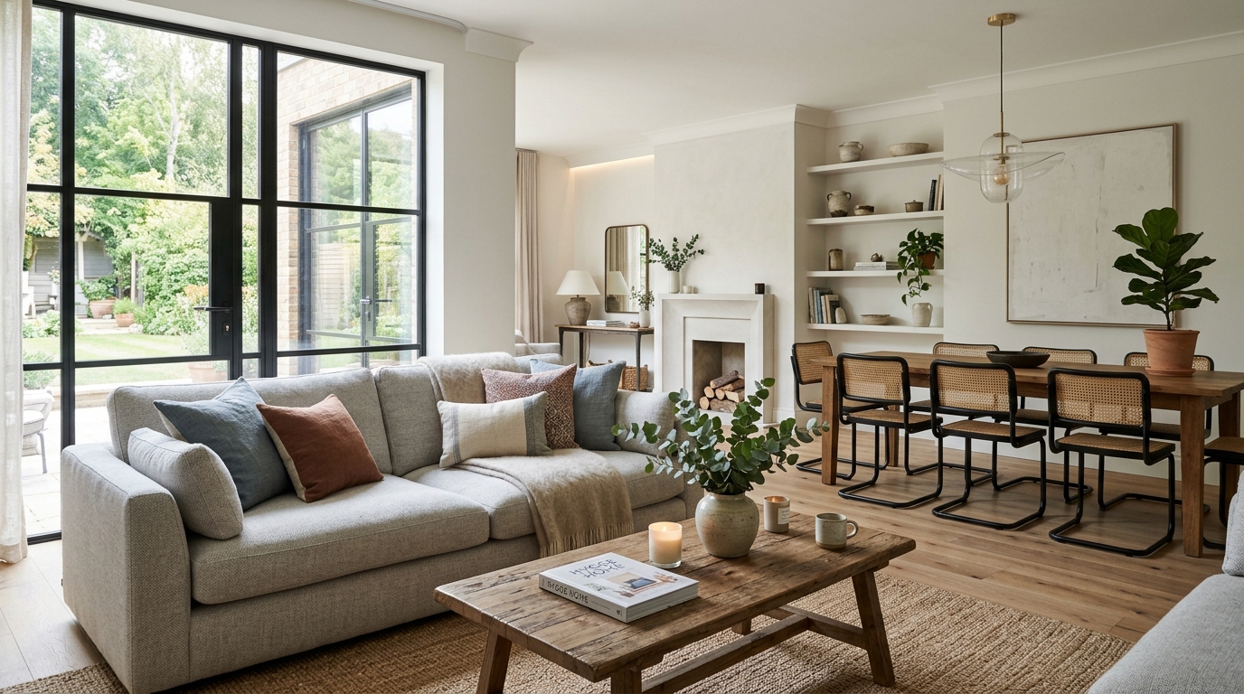 High-end interior design visual depicting small apartment balcony ideas