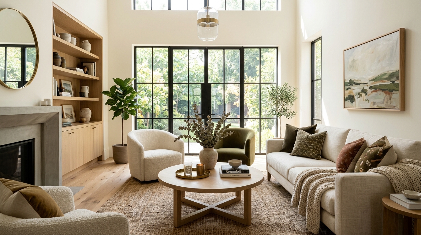 High-end interior design visual depicting small apartment balcony ideas