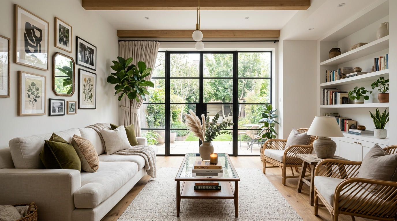 High-end interior design visual depicting small apartment balcony ideas