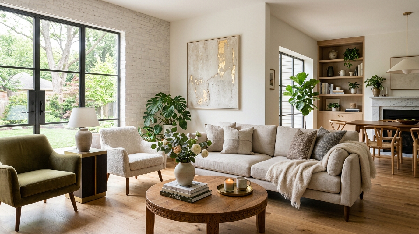 High-end interior design visual depicting small apartment balcony ideas