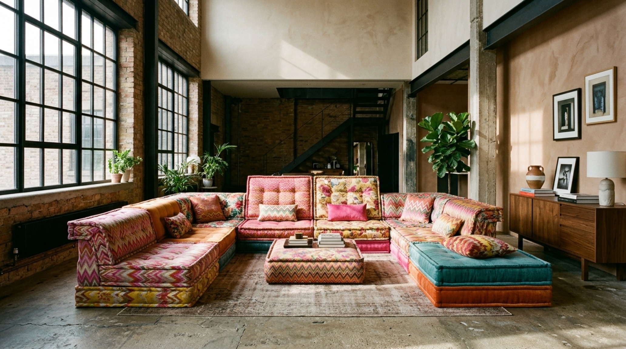 A wide-angle editorial shot of a salvaged Roche Bobois Mah Jong sofa in a sun-drenched NYC loft, showcasing how viral tiktok roche bobois street couch decor ideas can blend urban grit with high-end luxury. A wide-angle editorial shot of a salvaged Roche Bobois Mah Jong sofa in a sun-drenched NYC loft, showcasing how viral tiktok roche bobois street couch decor ideas can blend urban grit with high-end luxury.