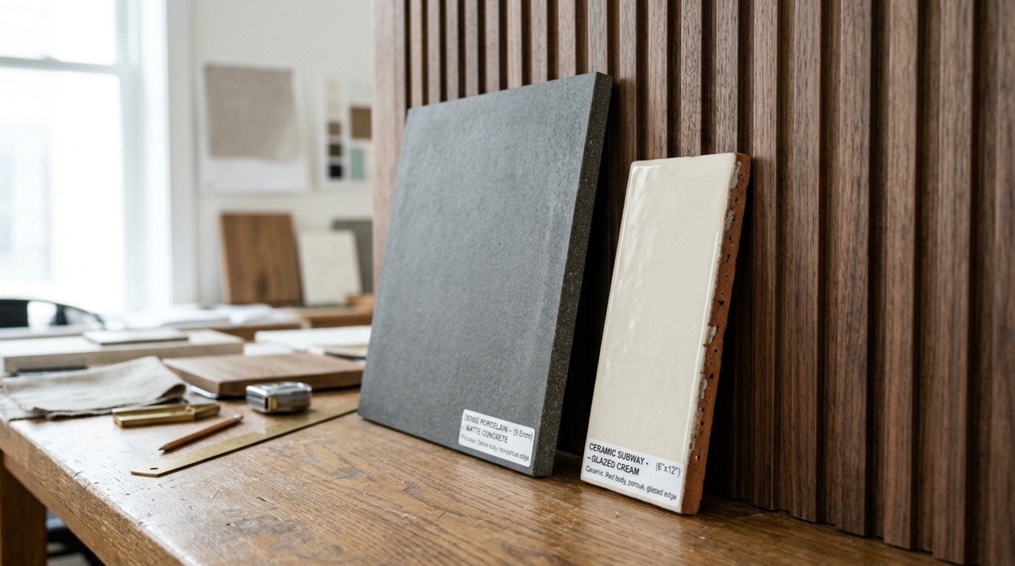 Porcelain vs ceramic kitchen tile comparison showcasing a through-body porcelain tile with extreme durability and low water absorption for high-traffic residential areas.