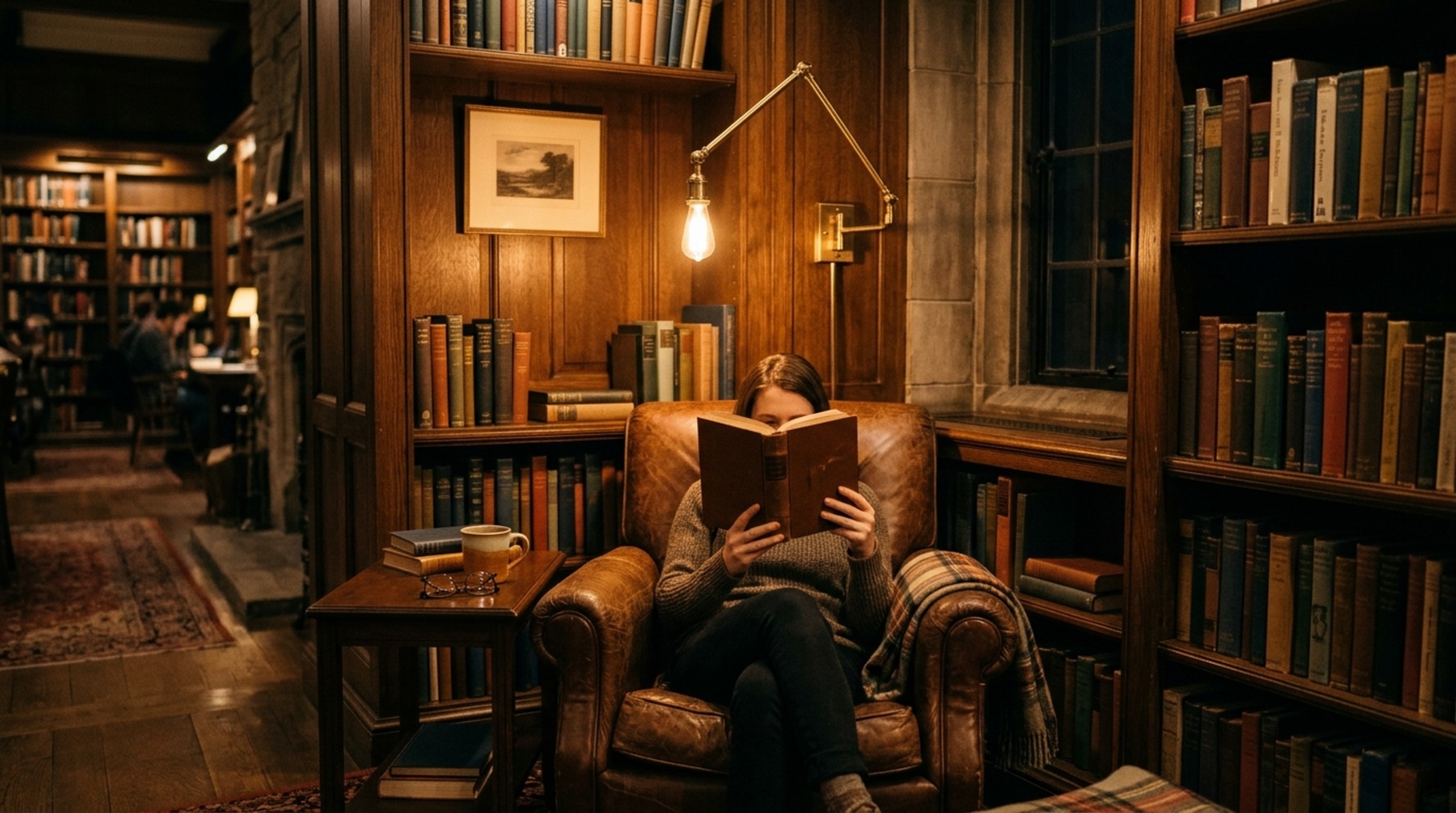 home interior blogs lighting guide with brass wall sconces providing diffused directional light at eye level for a cozy reading nook