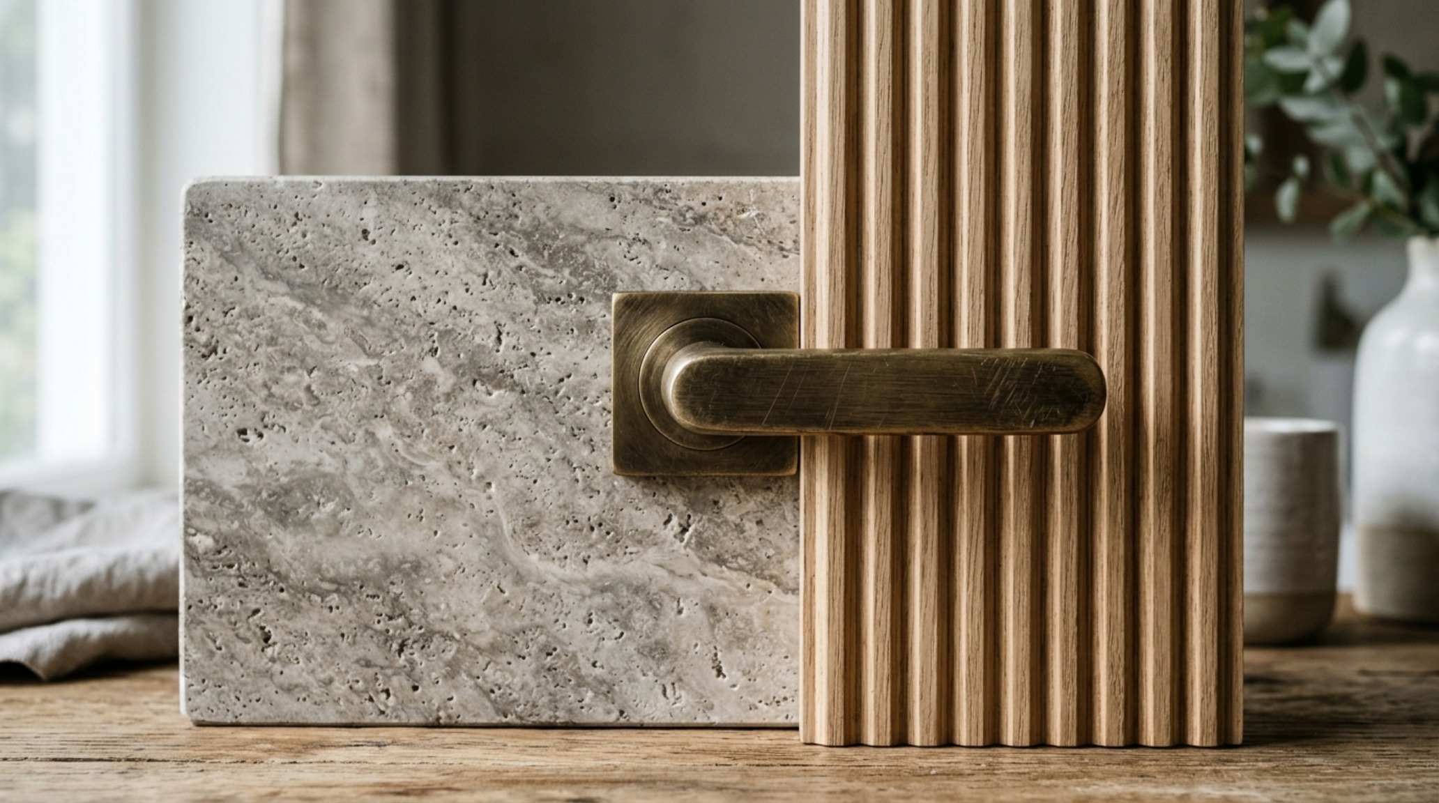 luxury ideas for small bathrooms textures including a honed silver travertine countertop paired with a fluted wood vanity and aged brass hardware. luxury ideas for small bathrooms textures including a honed silver travertine countertop paired with a fluted wood vanity and aged brass hardware.