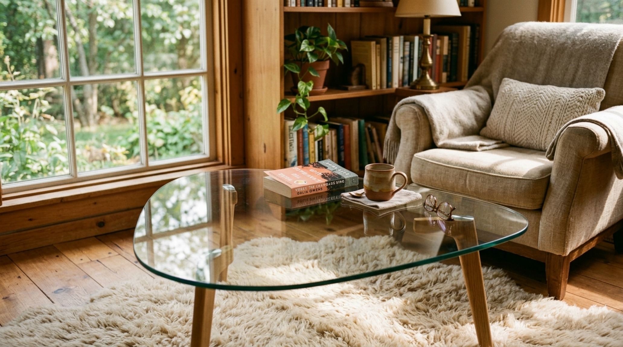 Curved glass coffee table for cozy living featuring a soft radius edge and minimalist styling, perfect for fluid movement in an open-plan home. Curved glass coffee table for cozy living featuring a soft radius edge and minimalist styling, perfect for fluid movement in an open-plan home.