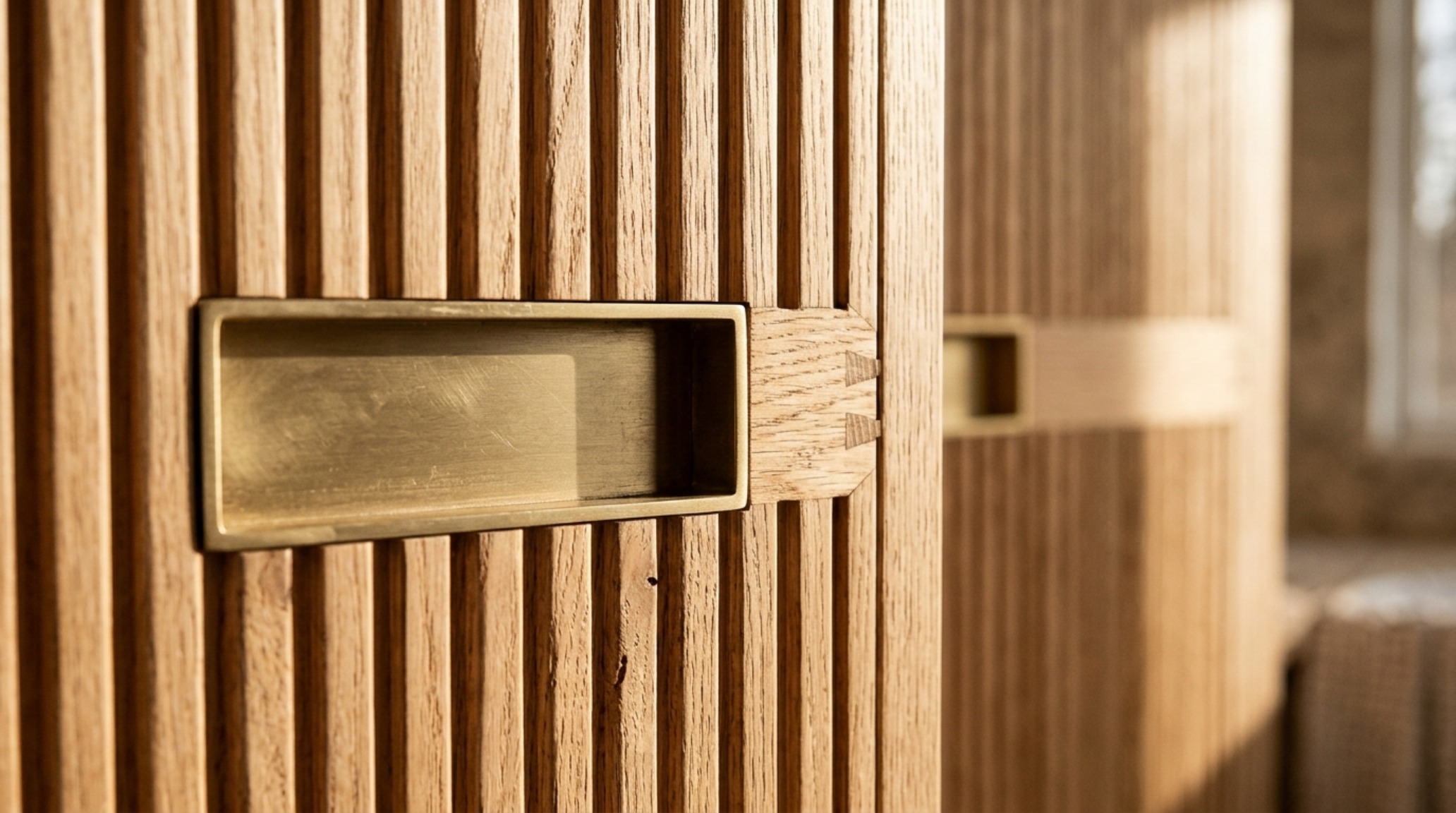 custom wardrobe cabinetry detailed with fluted walnut panels and satin brass recessed pulls in a contemporary high-density urban apartment custom wardrobe cabinetry detailed with fluted walnut panels and satin brass recessed pulls in a contemporary high-density urban apartment
