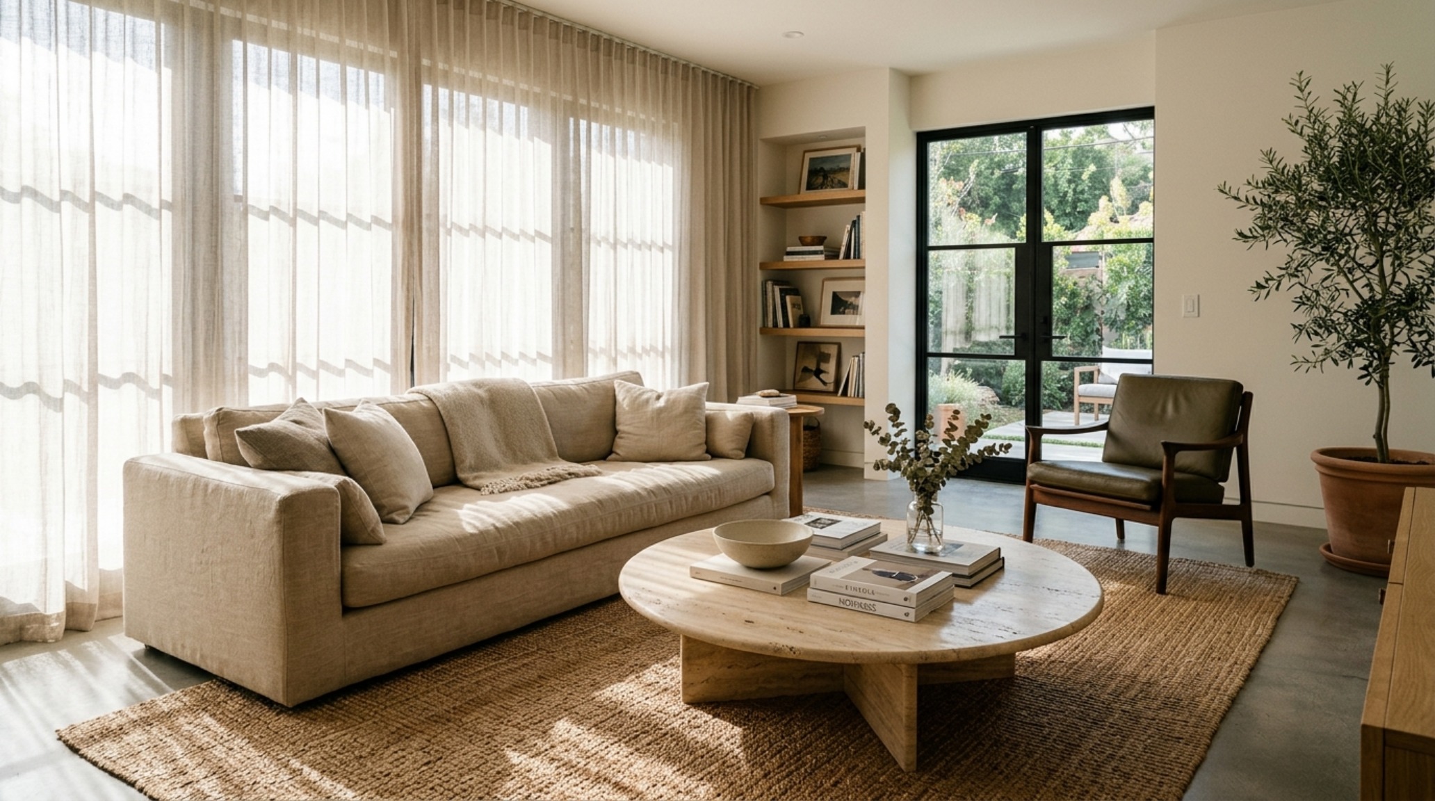 functional living room layouts featuring low-profile linen sofas, a 36-inch clear circulation path, and a honed travertine coffee table under soft natural light functional living room layouts featuring low-profile linen sofas, a 36-inch clear circulation path, and a honed travertine coffee table under soft natural light