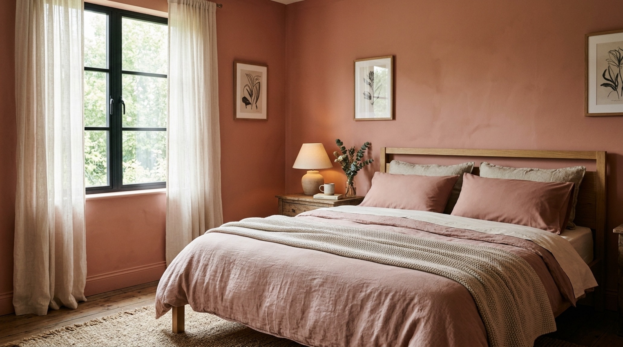 Moisture-wicking bedding in a slate charcoal hue styled in a color-drenched bedroom with Benjamin Moore Swiss Coffee walls. Moisture-wicking bedding in a slate charcoal hue styled in a color-drenched bedroom with Benjamin Moore Swiss Coffee walls.