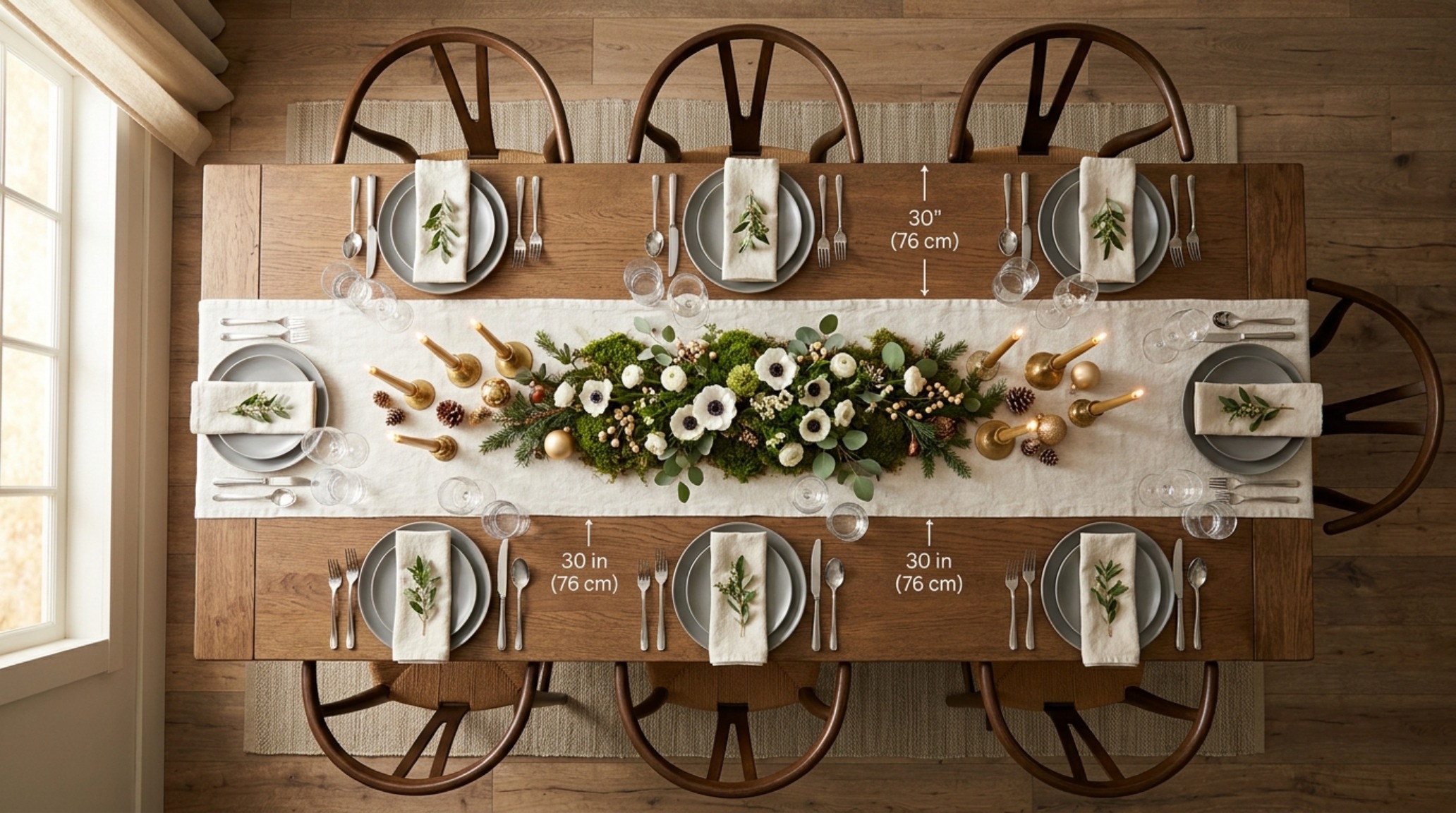 Designer table settings for hosting with stonewashed linen in Swiss Coffee, matte ceramic plates, and a low-profile travertine centerpiece. Designer table settings for hosting with stonewashed linen in Swiss Coffee, matte ceramic plates, and a low-profile travertine centerpiece.