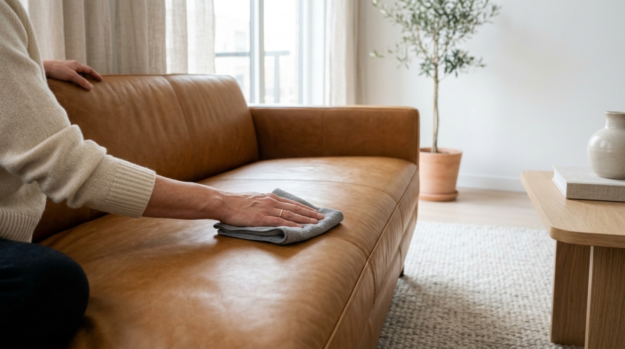 How to maintain a leather sofa using a soft microfiber cloth to gently buff the surface and redistribute natural oils for a healthy glow. How to maintain a leather sofa using a soft microfiber cloth to gently buff the surface and redistribute natural oils for a healthy glow.