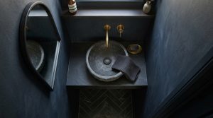 Moody Maximalism: Creating A Sensory Jewel Box Powder Room Under The Stairs – Visual 7