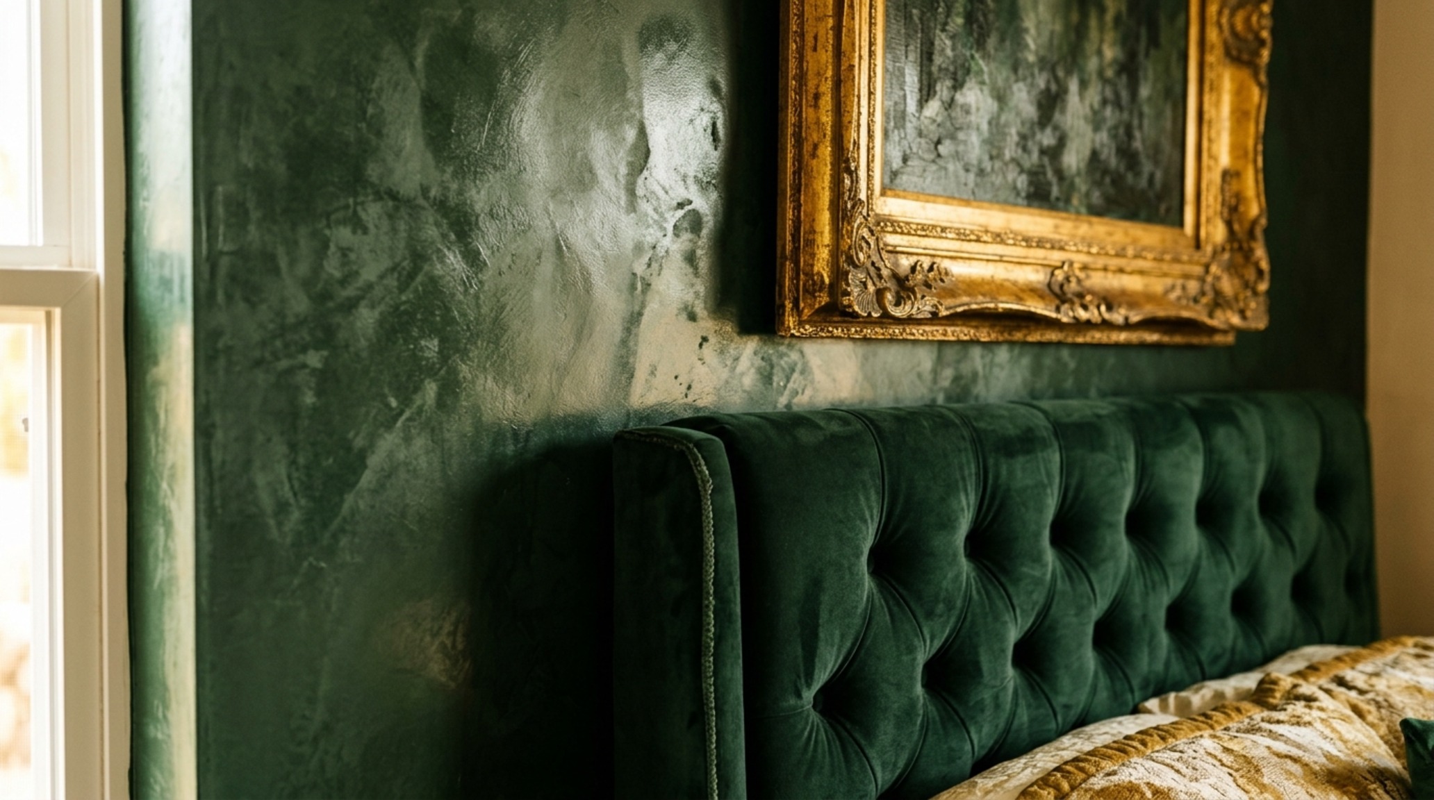 luxury painting my bedroom ideas textures highlighting the contrast between Venetian plaster walls and a velvet bedding ensemble