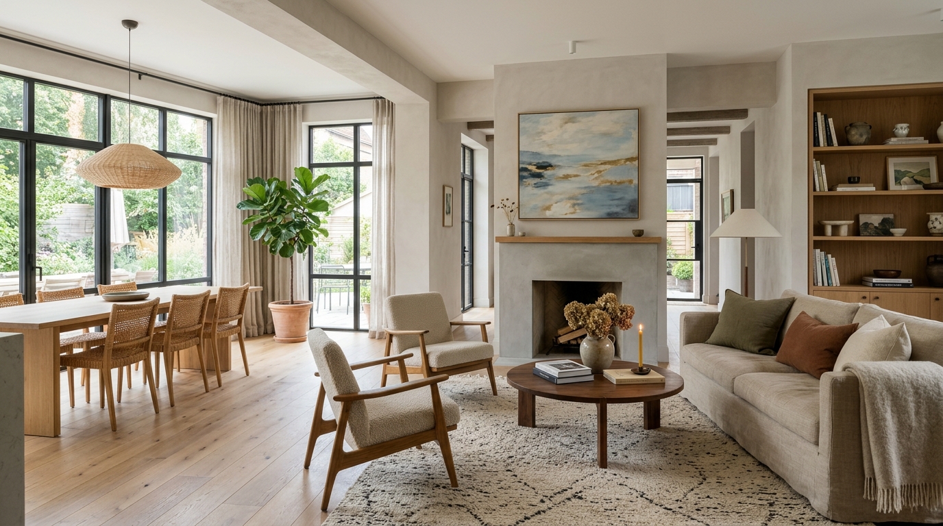 High-end interior design visual depicting small apartment balcony ideas
