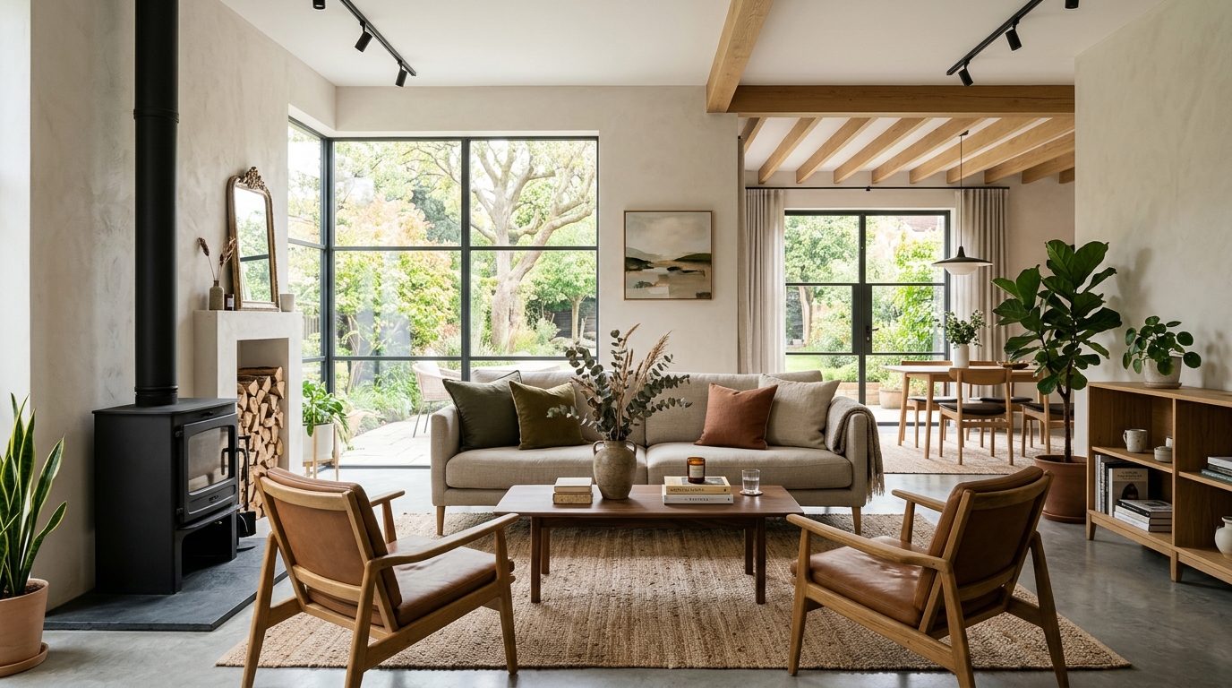 High-end interior design visual depicting small apartment balcony ideas