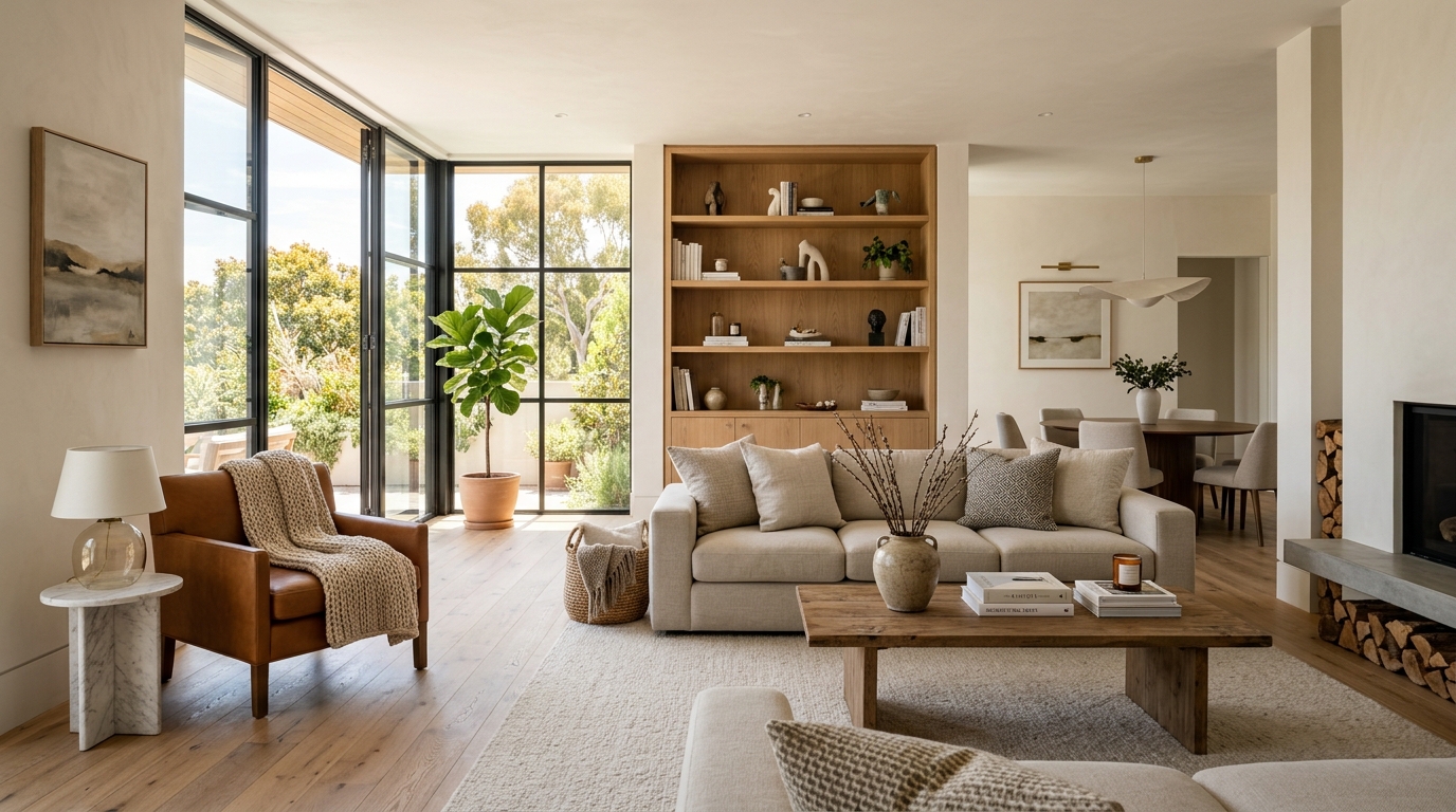 High-end interior design visual depicting small apartment balcony ideas